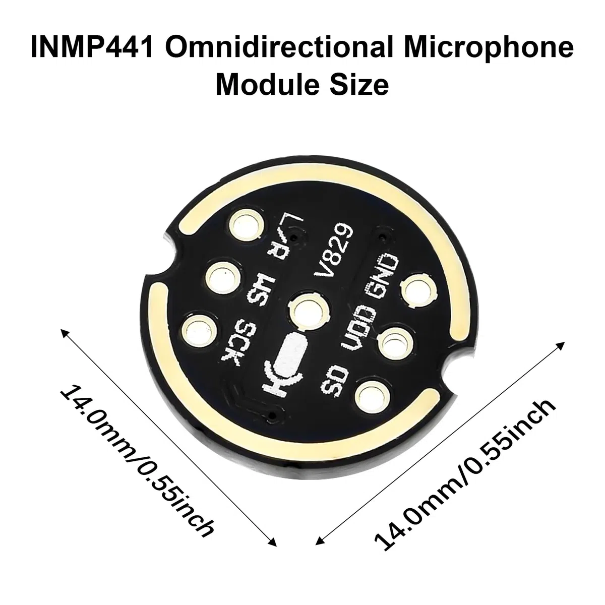Módulo de micrófono omnidireccional INMP441 de 24 bits, interfaz I2S, salida digital, compatible con para ESP-32 Arduino