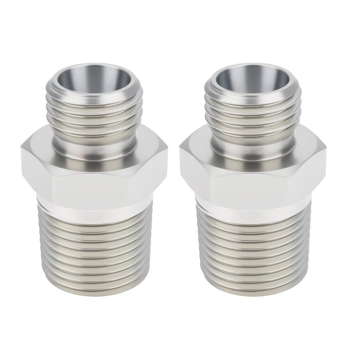 ECSiNG Adaptador Hidráulico de Acero Al Carbono M14 A 3/8 NPT de 2 Piezas para Sistemas Hidráulicos de Miniexcavadoras.
