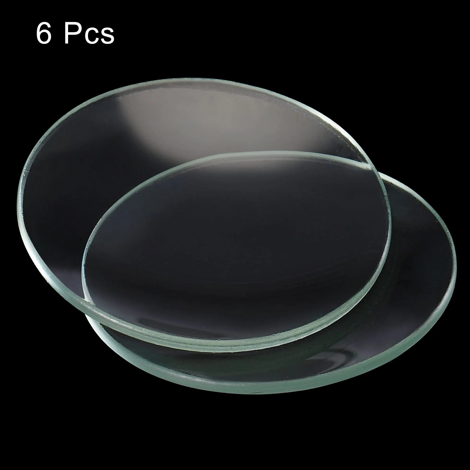 PATIKIL 50mm Diámetro Reloj Cristal, 6 Paquetes Precipitados Vaso Cubierta Liso Bordes Biselado Arco para Laboratorio, Transparente
