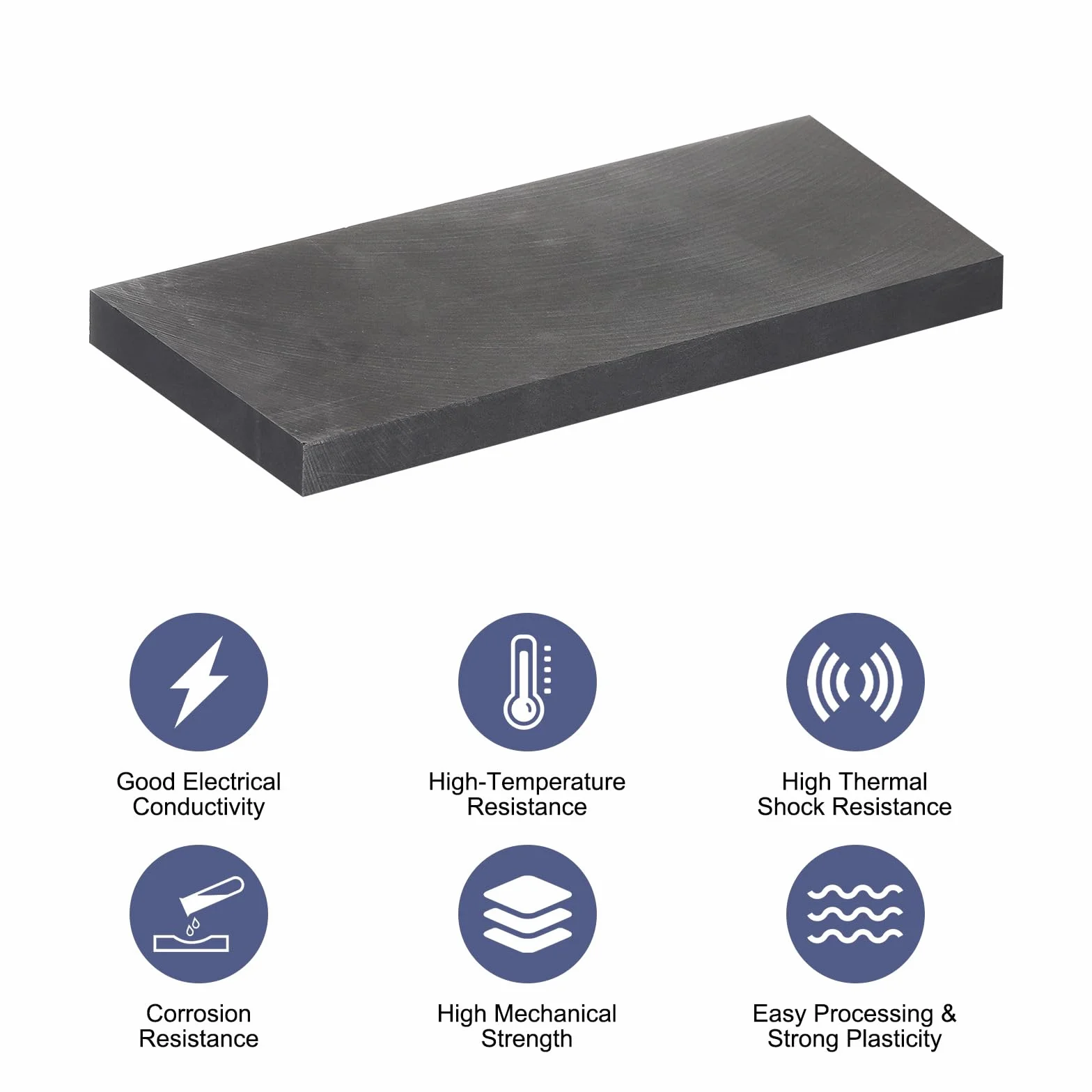 QUARKZMAN Bloque de Grafito Lingote Rectangular Placa de Electrodo de Grafito 140x51x10mm para Fundición, Electrólisis