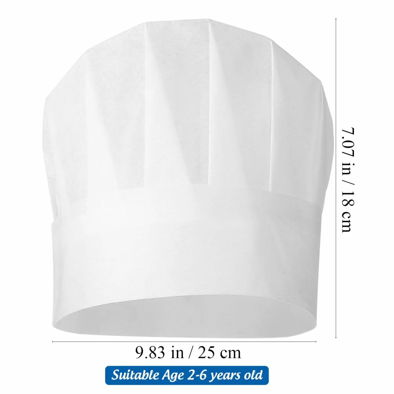 20 Piezas Gorros de Chef de Papel para Niños: Gorra de Cocina Desechable en Tela No Tejida - Sombrero para Hornear, Fiestas, Hogar, Cocina y Escuela