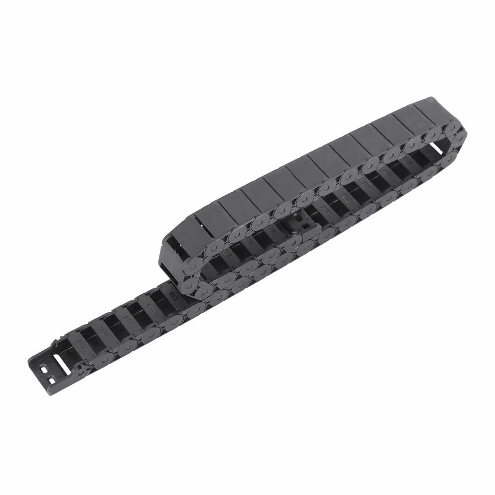 Ausla Cadena Portador de Cable, 1 Metro, 15 x 30 mm, Cadena de Arrastre de Nailon para Máquina de Grabado, Negro