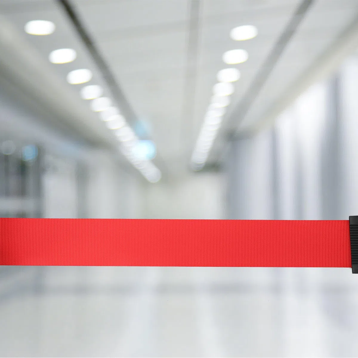 Barrera de Seguridad Retráctil Cinturón de Barrera Retráctil de Pvc Rojo de 2 Metros, Equipo de Control de Multitudes para Delimitar Espacios en Hoteles, Bancos y Áreas Públicas