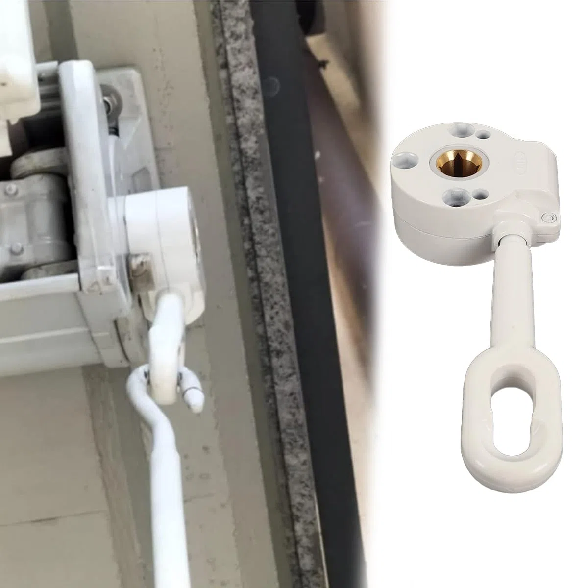 Cabrestante para toldo con relación 1:11 – Caja de engranajes de manivela metálica de alta resistencia con diseño de movimiento para toldos de patio y parasoles de balcón