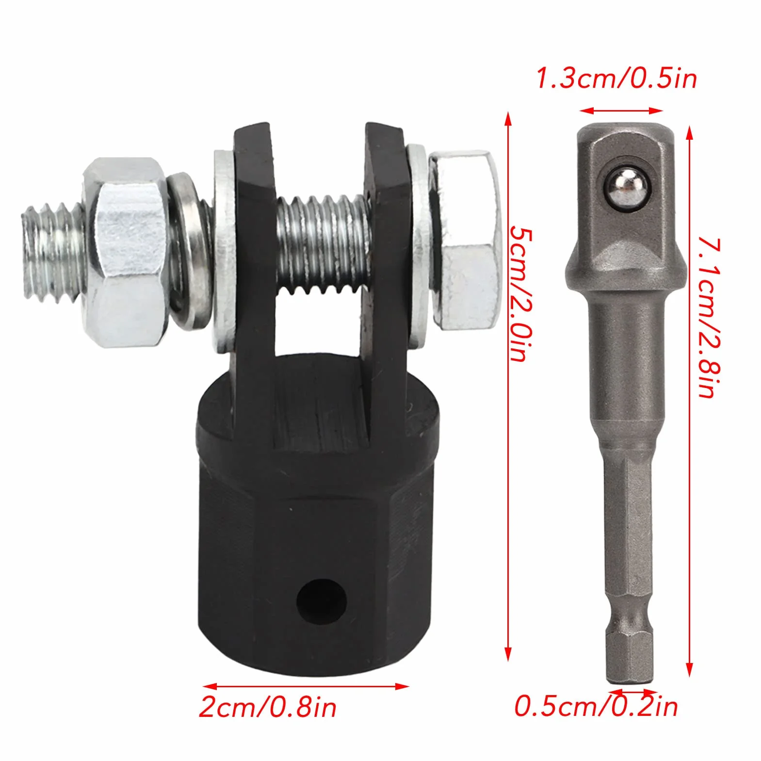 Akozon Adaptador de Gato de Tijera, Adaptador de Gato de Tijera para Automóvil de 1/2 Pulgada Adaptador de Taladro de Zócalo de Gato de Tijera para Gatos de Tijera de Anillo o de