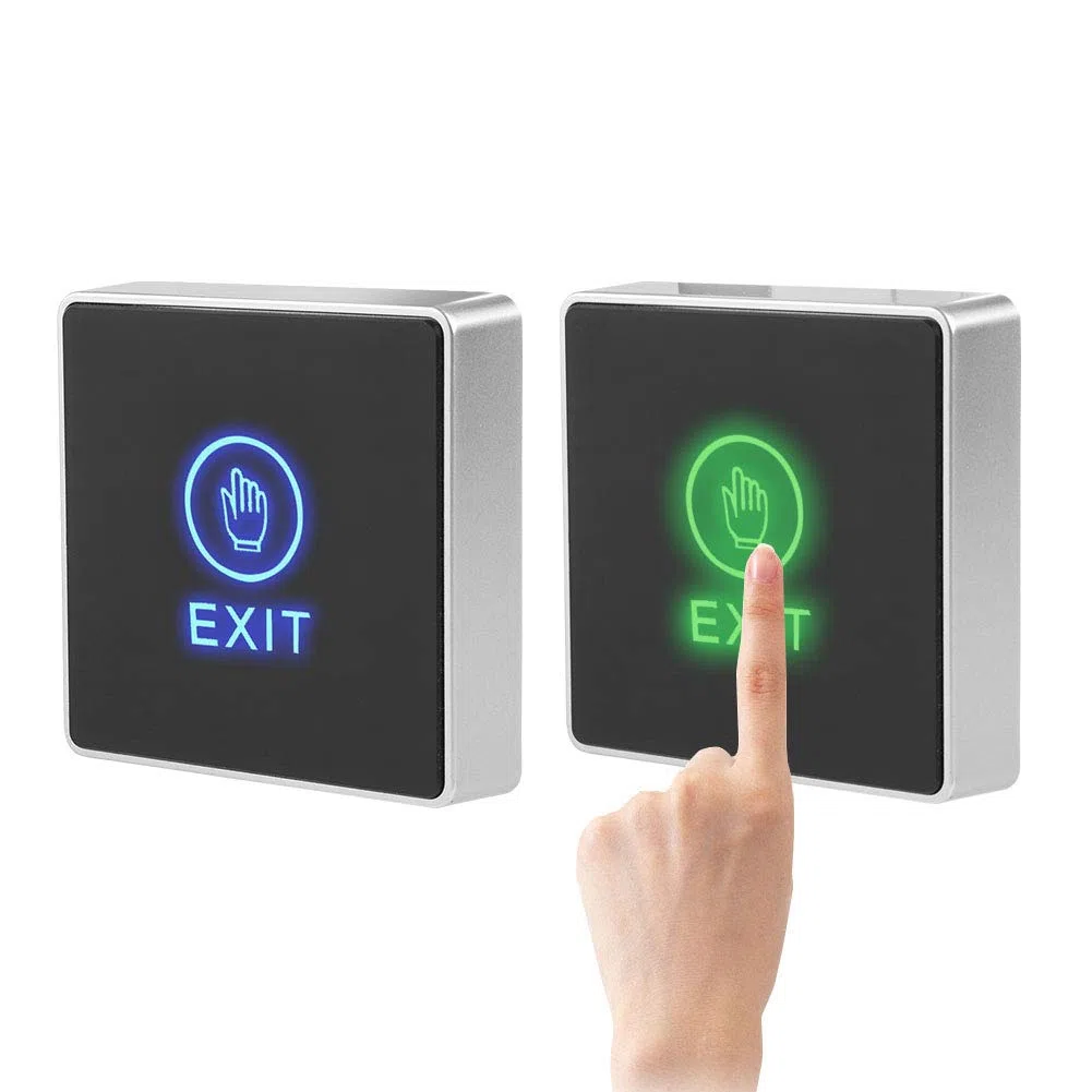 ASHATA Sensor Push Touch, botón de salida de puerta, de control de acceso de seguridad, botón de liberación de empuje, interruptor táctil, de control de acceso con indicador LED para