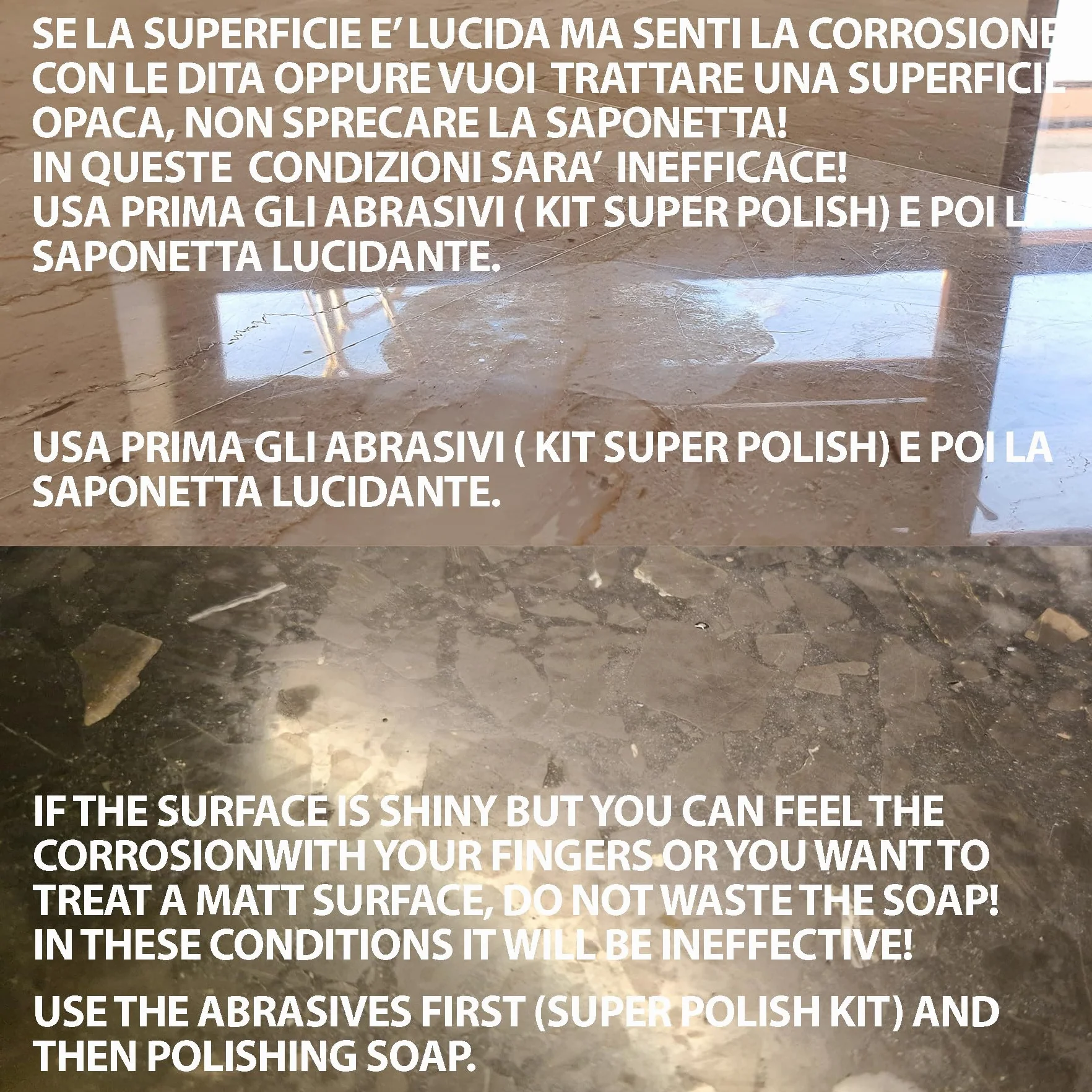 BMC Marble Polishing Brick para mármol y piedra caliza, un pulimento químico sólido disolución lentamente, para utilizar a mano como reemplazo del polvo de pulido tradicional