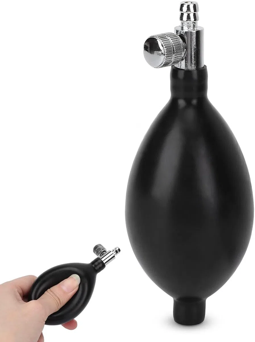 Bulbo Esfigmomanómetro, Liberación de aire de reemplazo, Bombilla de látex de presión Arterial de inflación Manual Negra de Repuesto con válvula de liberación de Aire