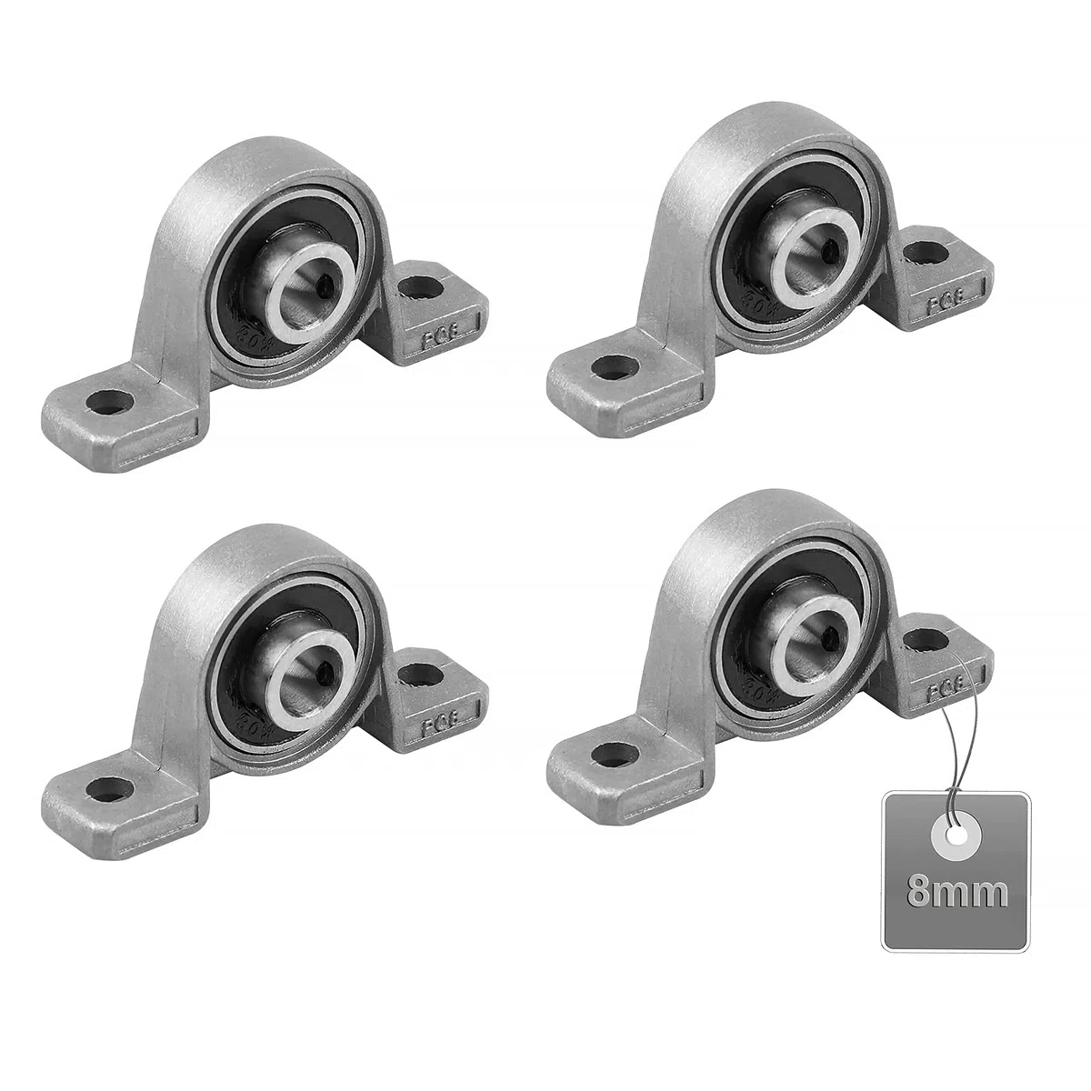 EXLECO 4 Piezas Rodamientos de Cojinetes, Base de Cojinete de Zinc, Rodamientos de Cojinetes con Soporte, Cojinete de Bloque de Almohada, para Impresora 3D (8mm)