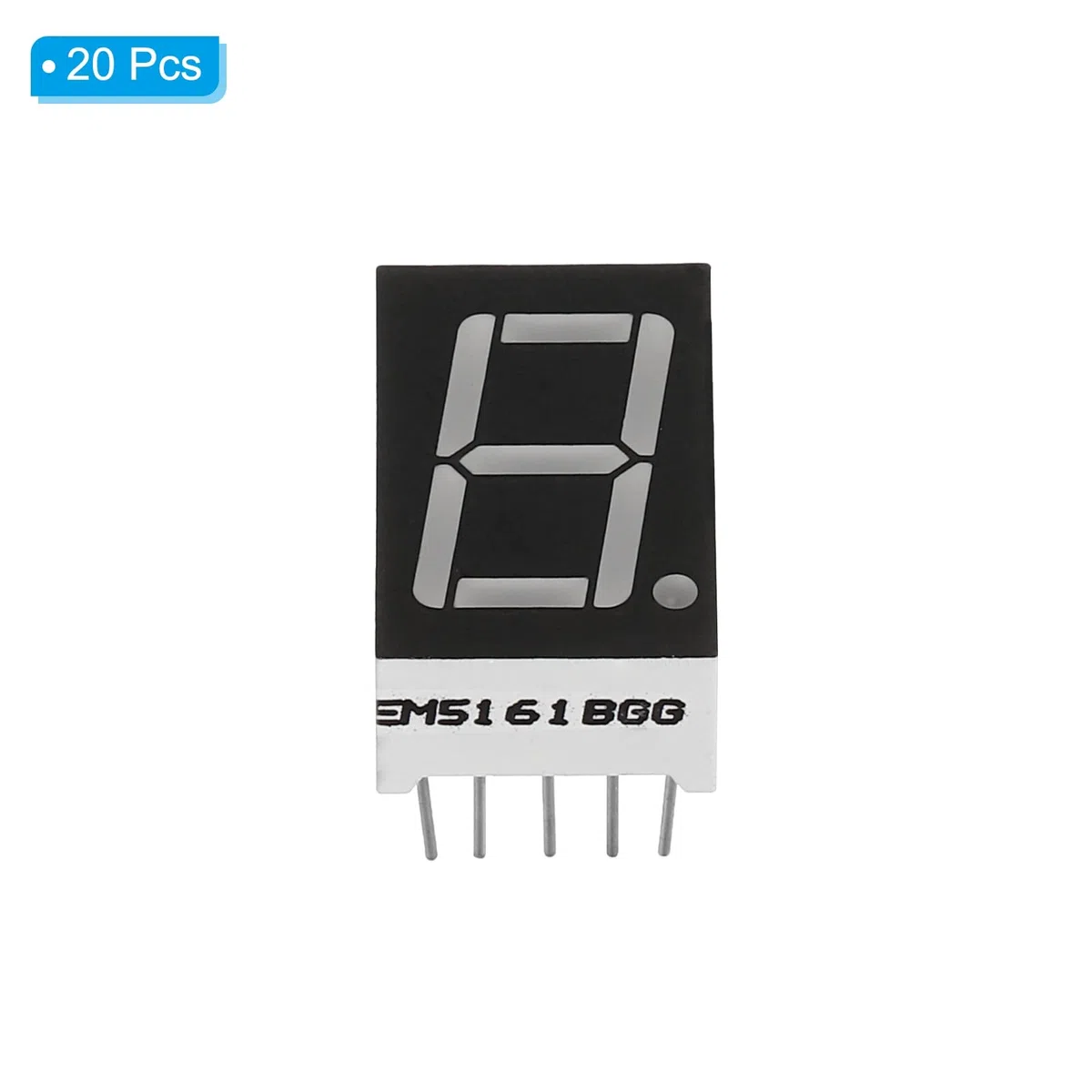 PATIKIL LED Pantalla Digital Tubo, 20 Paquete Común Ánodo 7 Segmento 10 Pasador 1 Bit 3.3V 0.56" Dígito Altura LED Pantalla Módulo para Electrónica Conductor Placa, Verde