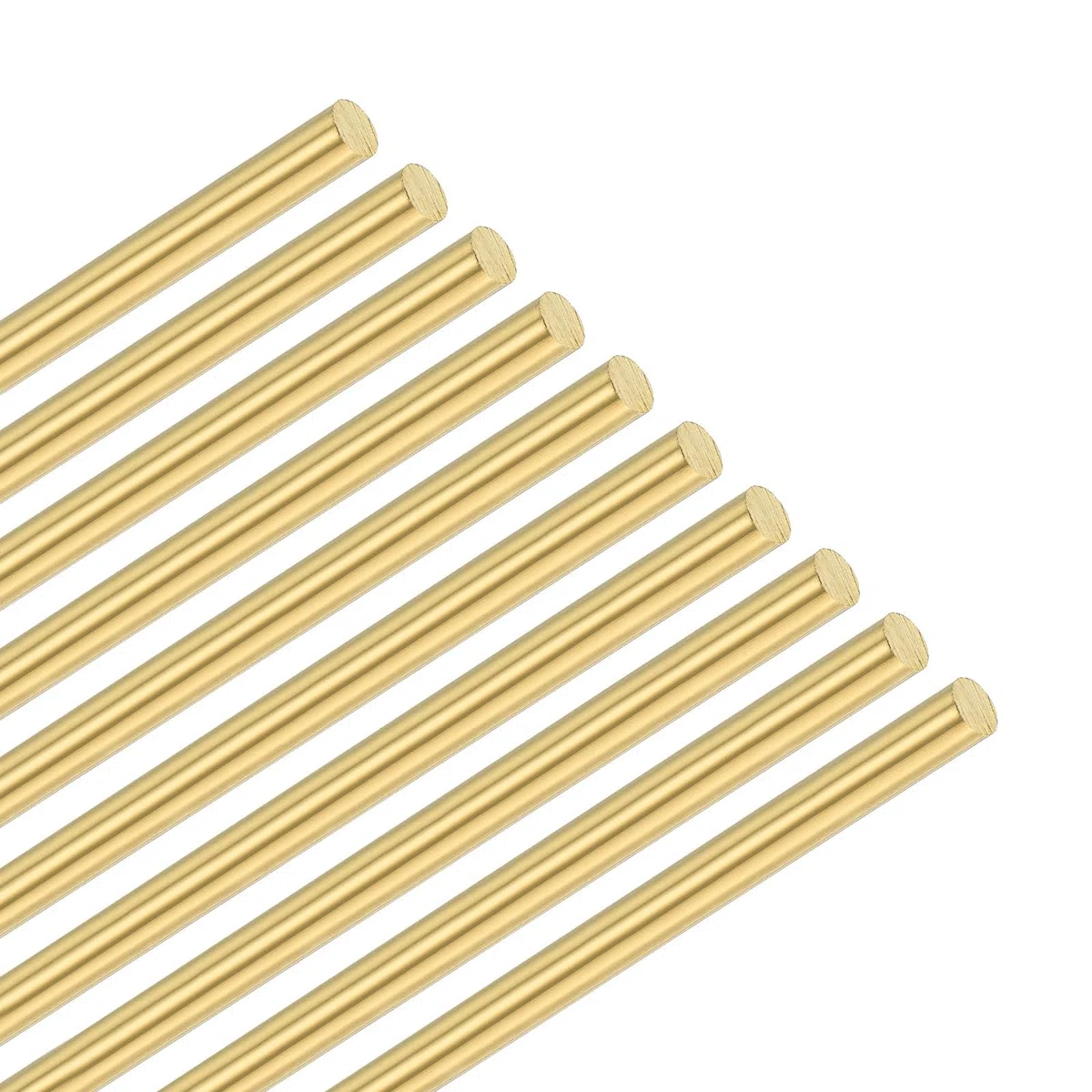 M METERXITY 10 Pcs Barras de Latón, 2.5mmx300mm H65 Barras Redondas de Latón Macizo para Pasadores de Mango de Cuchillo Material Suministros, Remache de Torno Tubo de Latón