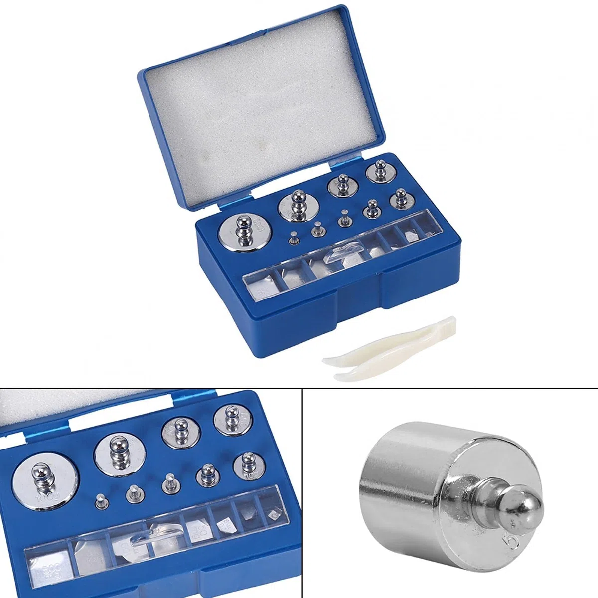 Tyenaza Juego de Pesas de Calibración, 17 Piezas Balanza Calibración Peso Set, 10mg-100g Escala de Peso Calibración, Pesos de la Escala de la Joyería con Caja, para Laboratorio de Ciencias de JoyeríA