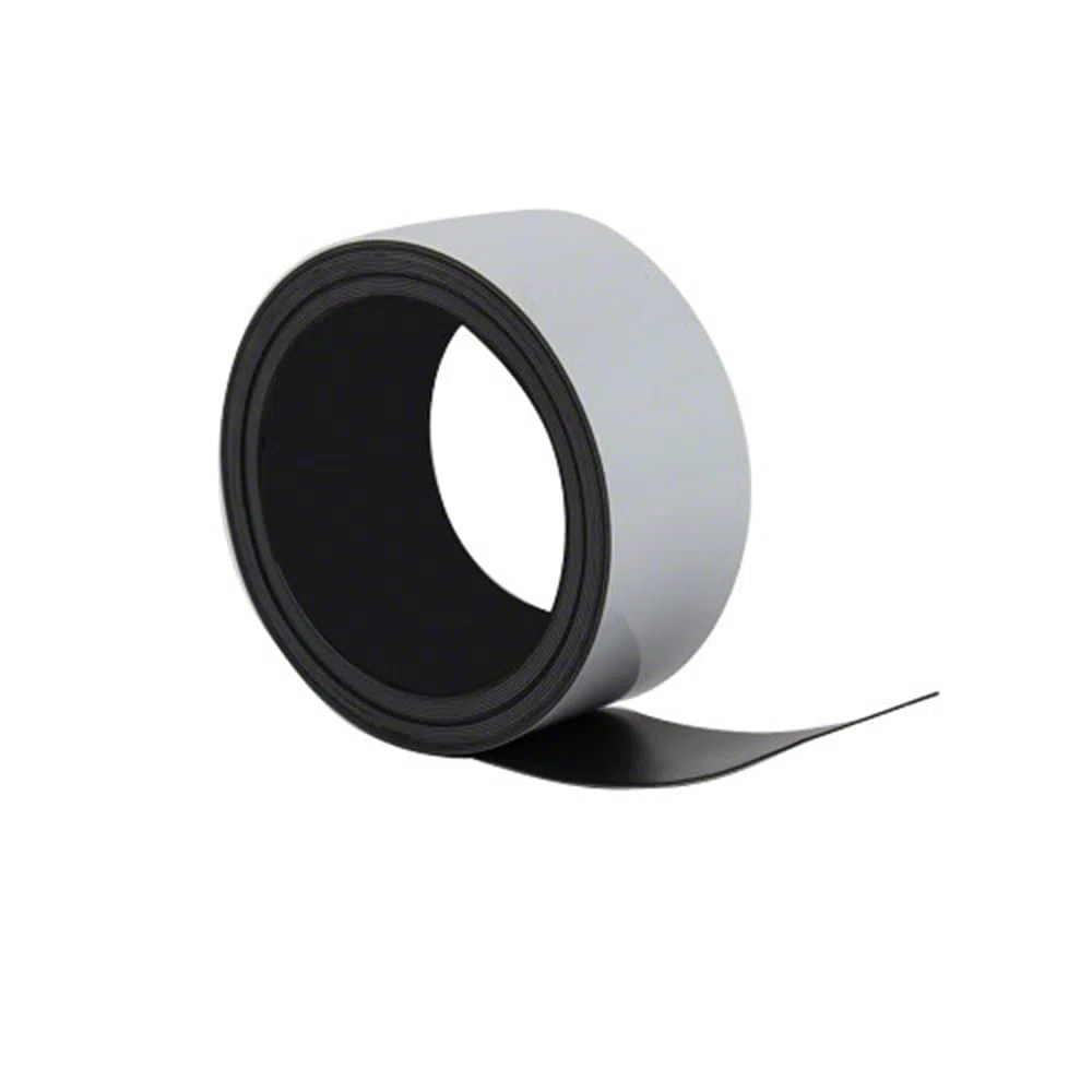 FIRST4MAGNETS Magflex Lite Flexible Gloss White White Surfe de Limpieza Magnetica Cinta de Cuadrícula Magnetica Para Pizarra, Tableros de Anuncios O Archivadores - 50mm de Ancho - 5m de Longitud