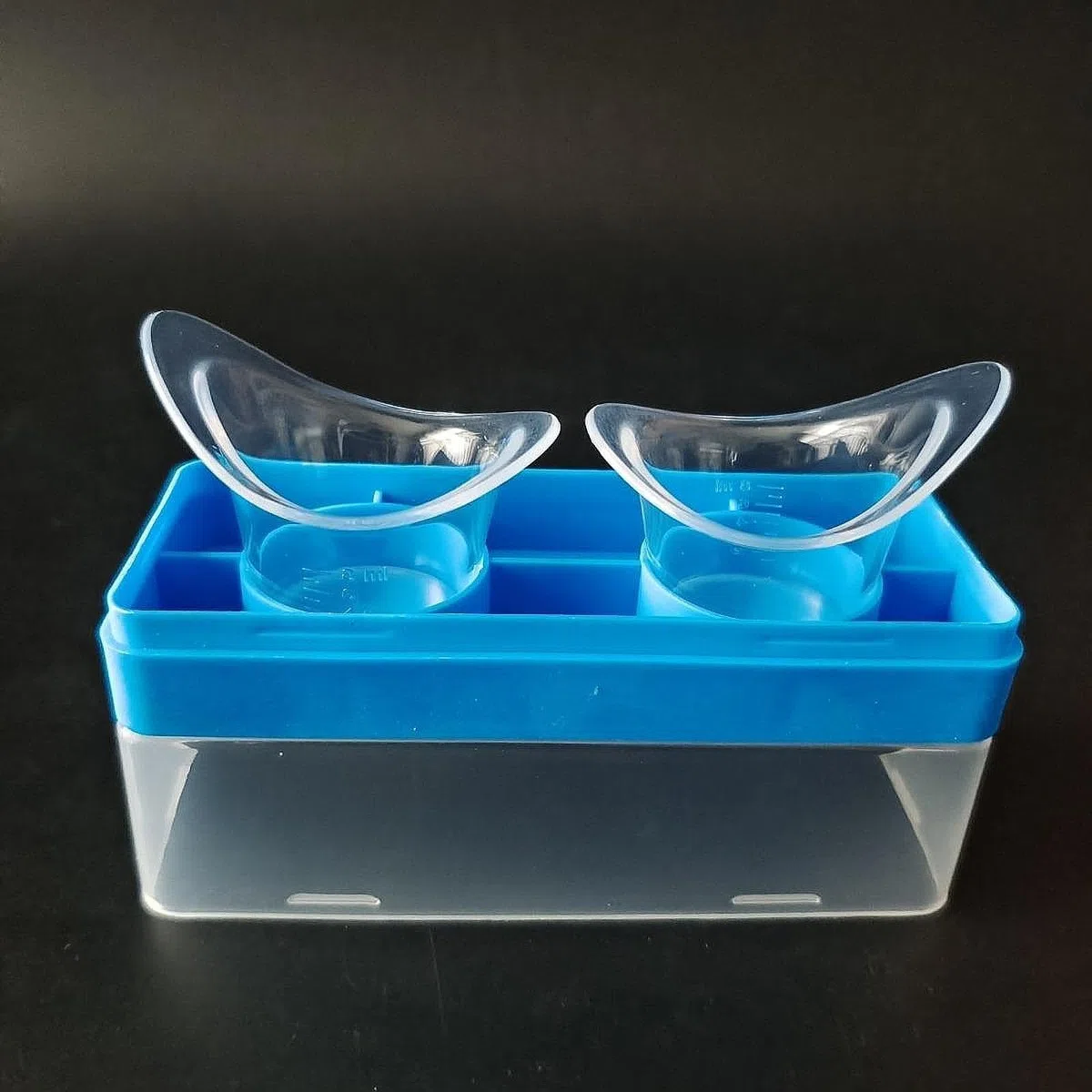 Juego de 2 Vasos Lavaojos de 8 Ml para Limpieza Ocular Y Desmaquillaje, Caja Azul, Individual