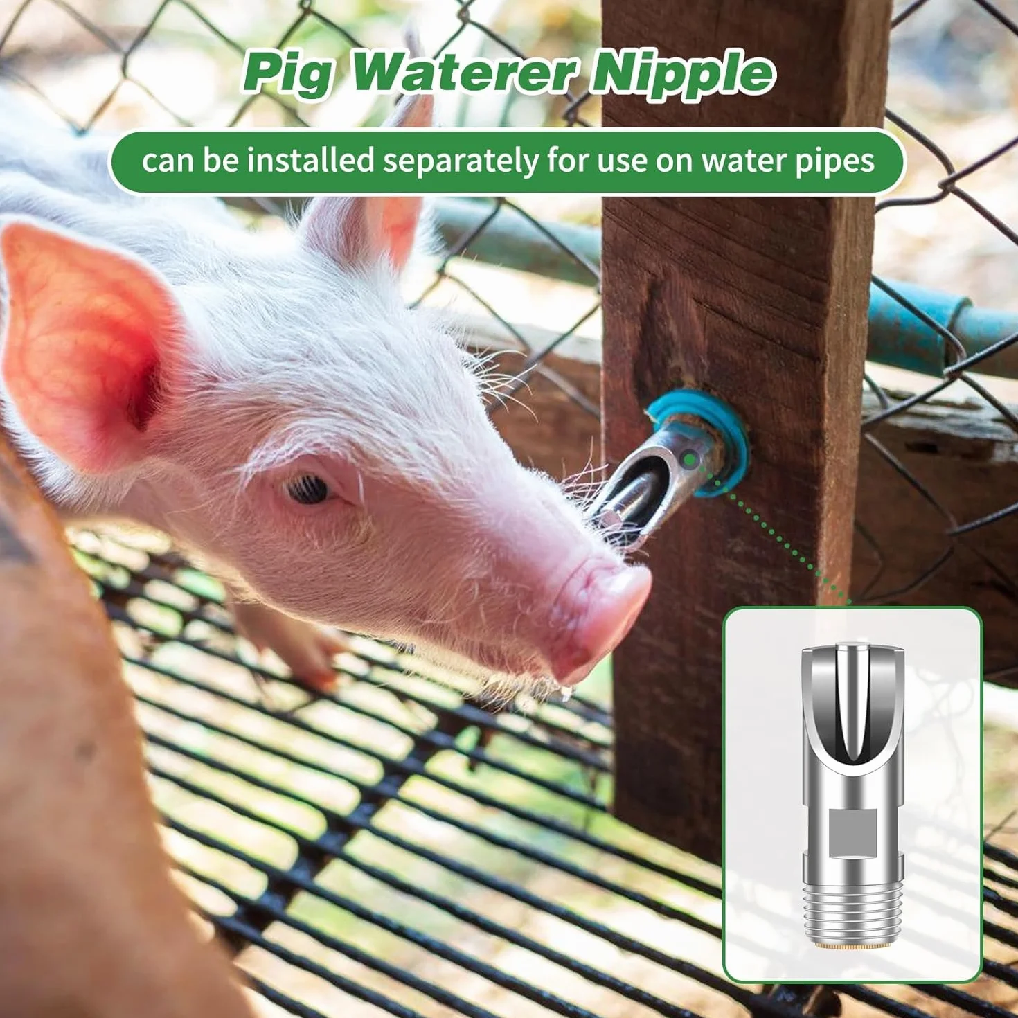Bebedero Cerdos Automático, 5 Piezas Tetina de Cerdo Automático para Cerdos, Perros, Cochinillos, Bovinos, Acero Inoxidable