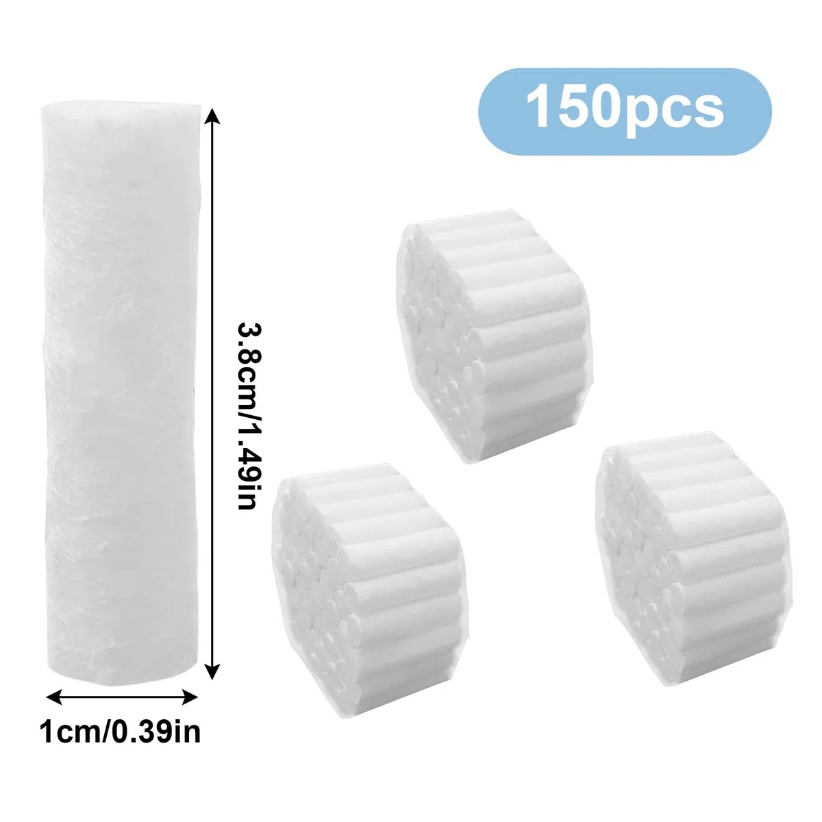 150 Piezas Rollos de Algodón Dental TapóN para Sangrado de Nariz Detener las Hemorragias Nasales Tapón de Sangrado Nasal Rollos de Gasa Dental Rollos de Alta Absorción para Sangrado de Nariz