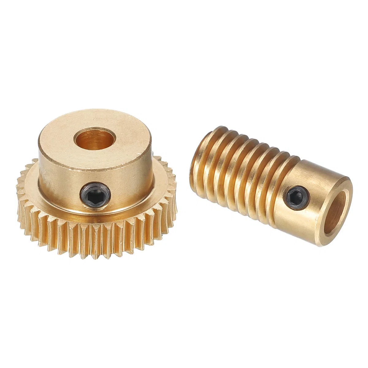 QUARKZMAN Juego de Engranajes de Gusano - Módulo 0.5 Tasa de Reducción 40:1 del Eje del Engranaje de 6mm y del Engranaje de Rueda de 5mm Engranaje de Transmisión de 40T (Latón)