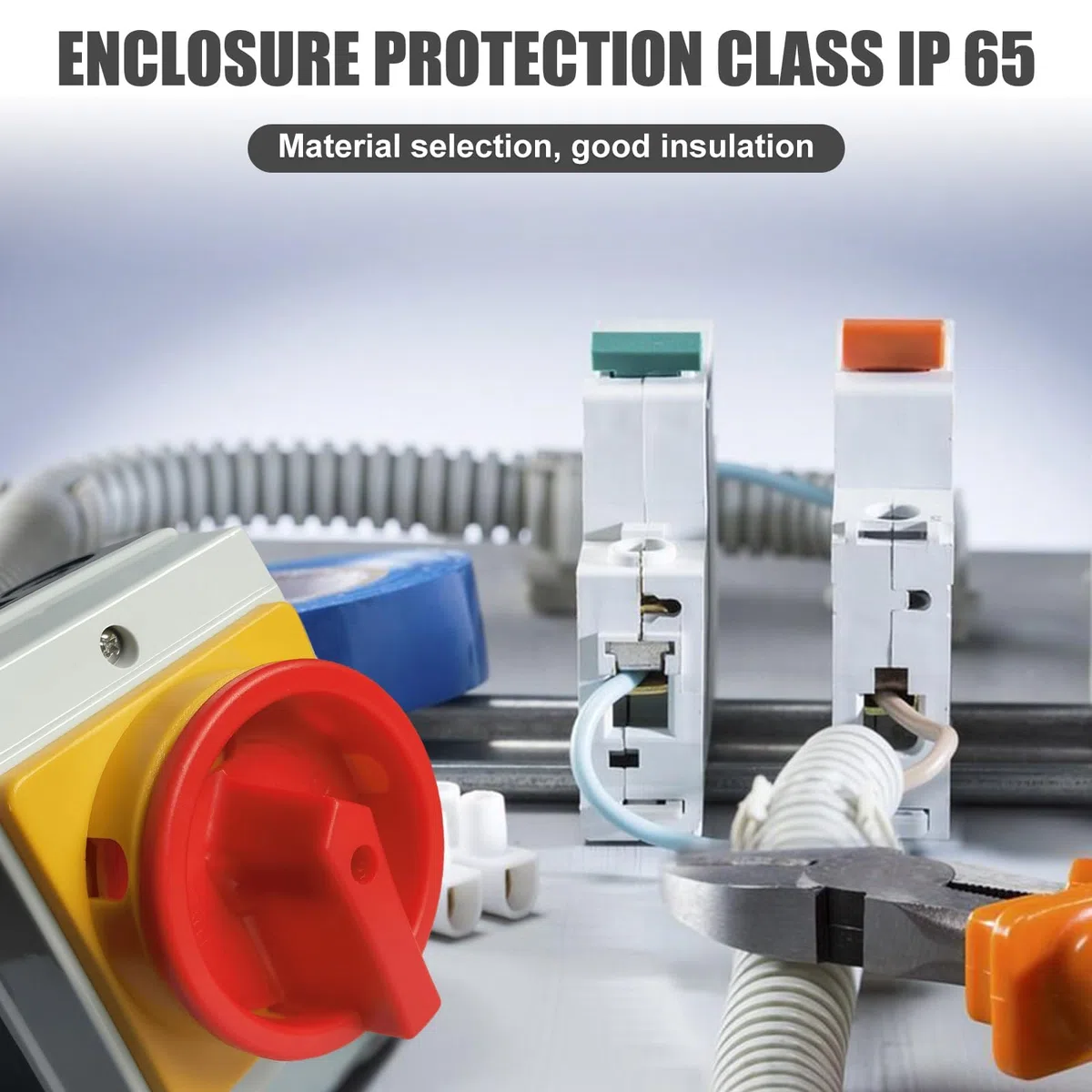 Interruptor principal 16A de 3 polos, interruptor de control con carcasa de plástico IP65, interruptor seccionador, interruptor seccionador de carga, interruptor de pared para conectar y