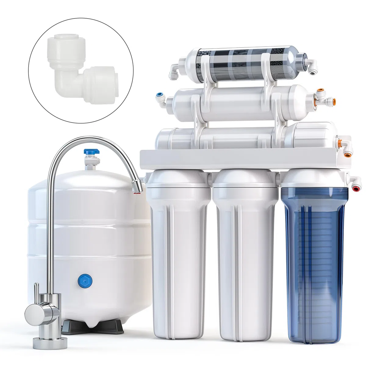 PATIKIL 15pcs Conector de Codo para Agua Purificador, Conexión Rápida Adaptador para Filtro Tubo, 1/4" a 1/4" para Tubos Manguera Fontanería Sistema RO/DI Ósmosis Inversa Frigorífico