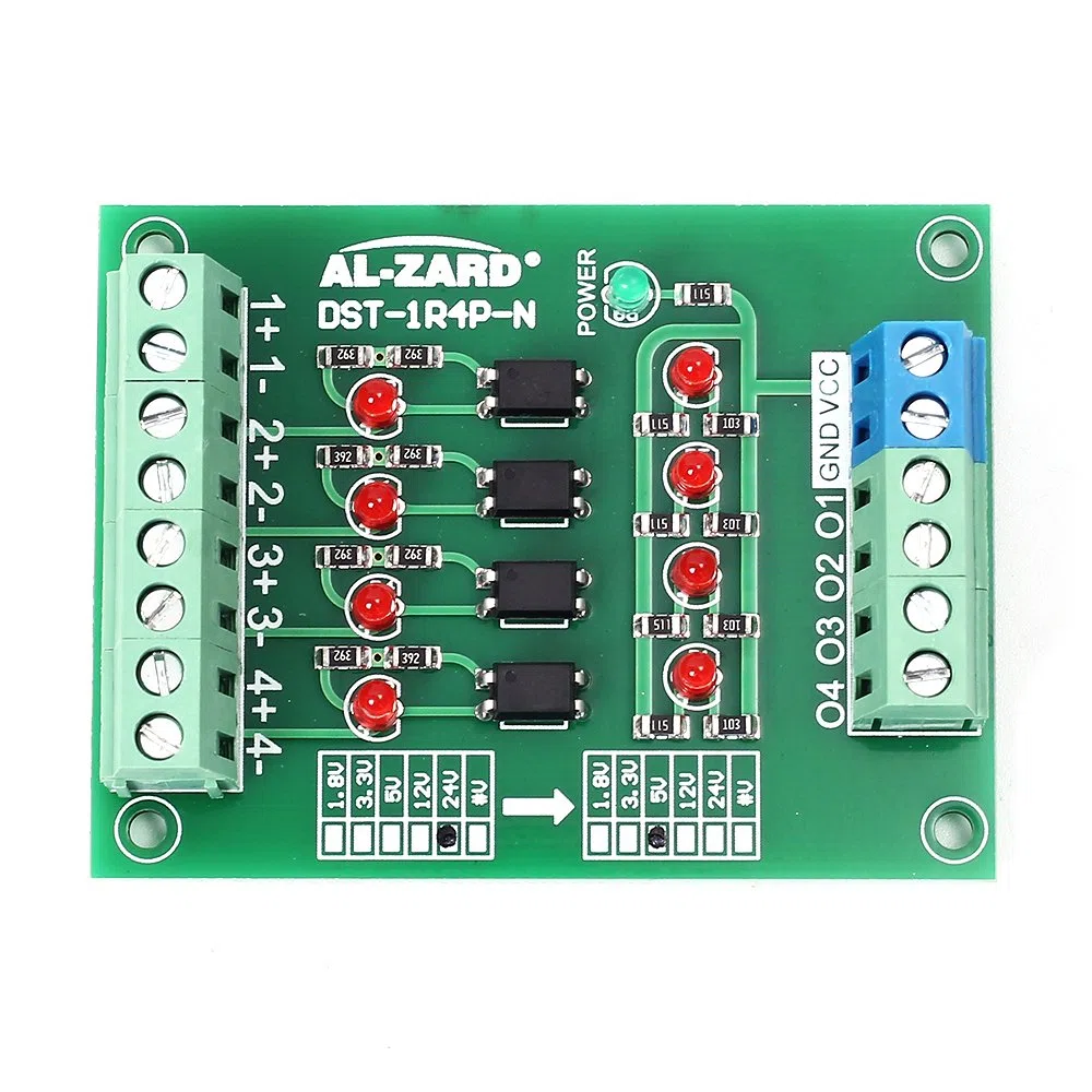 4 Bits Optoacoplador Aislador 24 V A 5 V PLC Señal Convertidora Placa