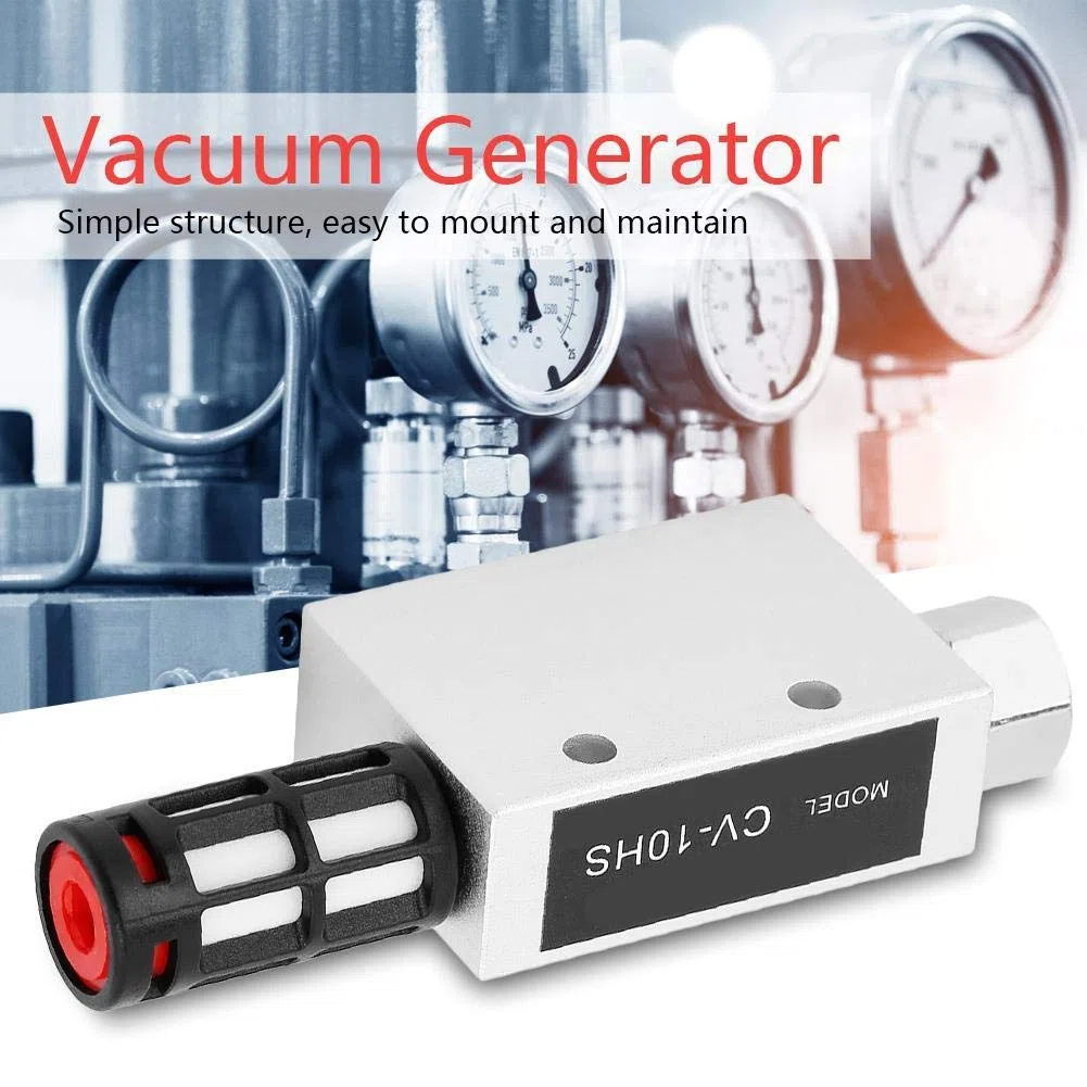 Fafeicy Regulador de Vacío CV-10HS Eyector Aleación Aluminio Neumático Boquilla 1.0mm para Generador de Vacío y Sistemas Aire
