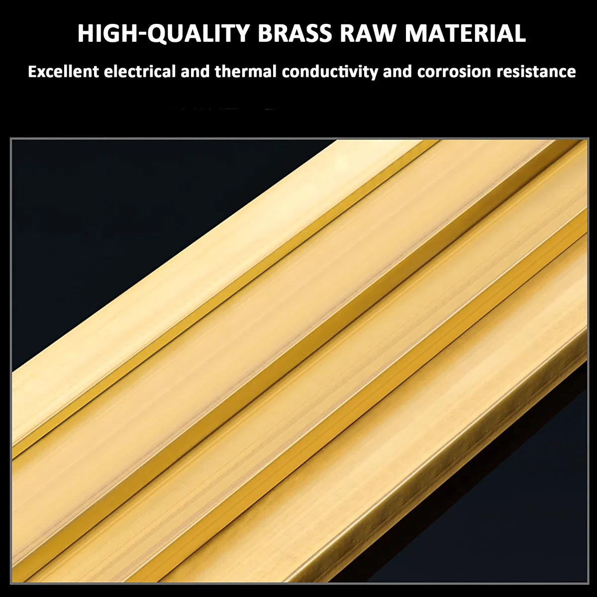 1 Pieza de Barra Plana de latón Espesor 5 mm Longitud 500 mm Ancho de 5 mm a 100 mm Barra Rectangular Cuadrada de Metal Macizo Stock para Manualidades,5mm