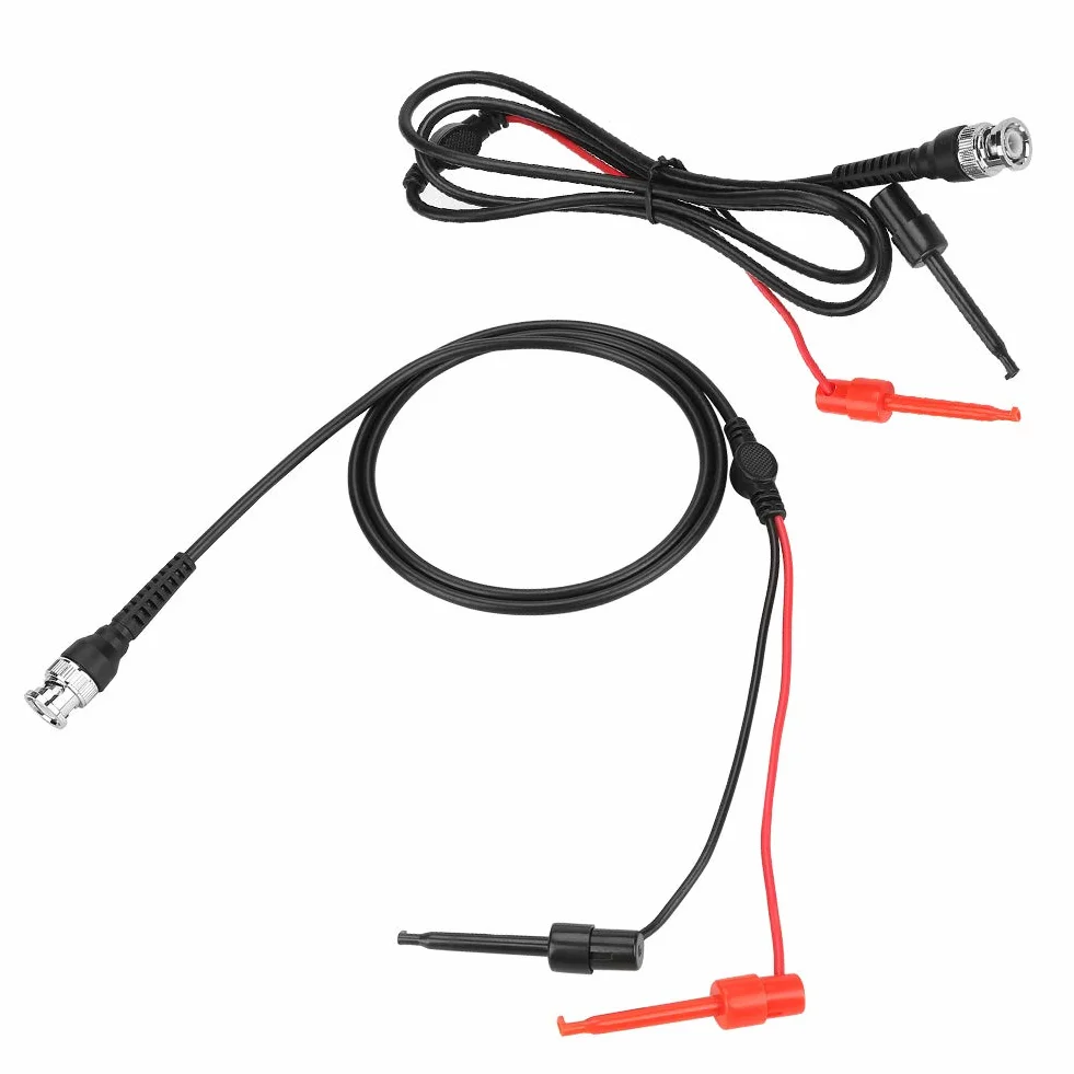 Cable coaxial, 2Pcs BNC a Prueba Doble Gancho sonda Osciloscopio Cable de máquina Cable de Prueba Cables coaxiales utilizados para osciloscopio con Interfaz BNC
