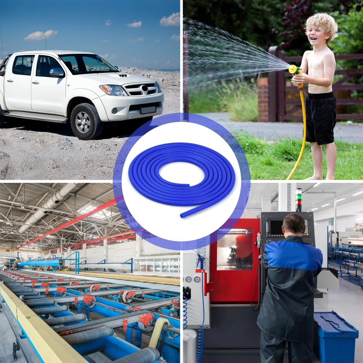 Manguera de Vacío de Silicona para Automóvil, Diámetro Interno de 4 mm y Diámetro Externo de 8 mm, Longitud de 3 Metros, Manguera de Silicona Azul