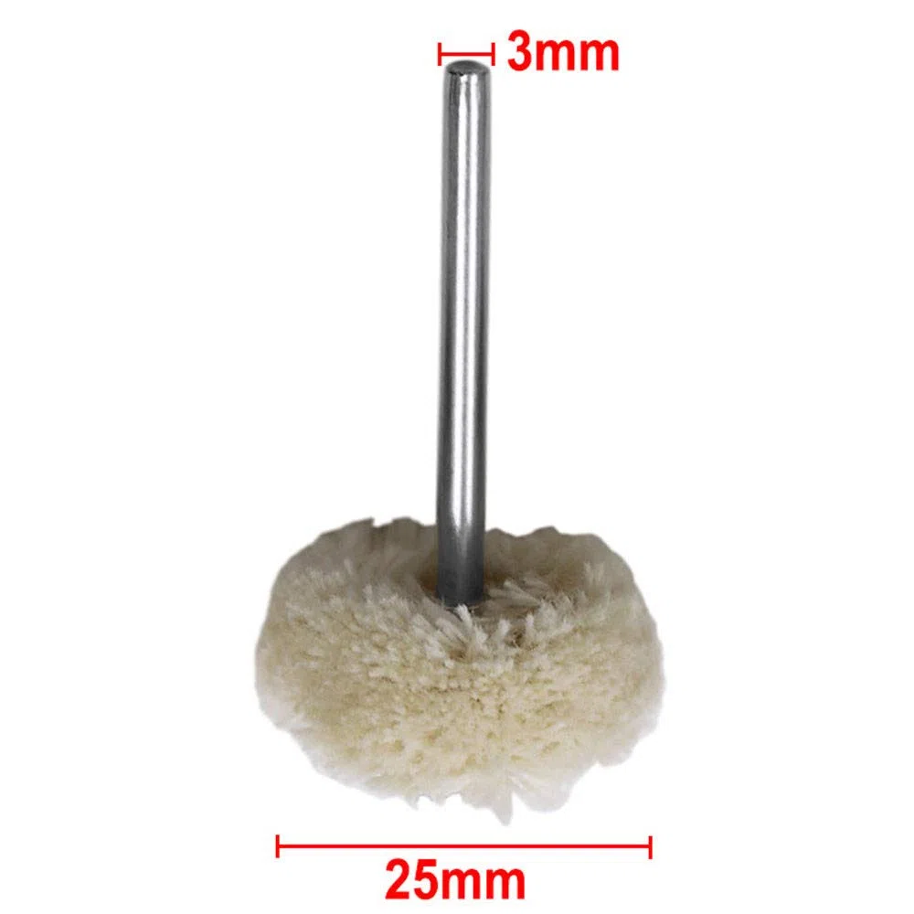 Disco de pulido para pulir ruedas abrasivas, juego de algodón Little Buff, rueda para taladro giratorio, herramienta Dremel, accesorios, reloj, joyas, pulido, mandril, 3 mm, 10 unidades