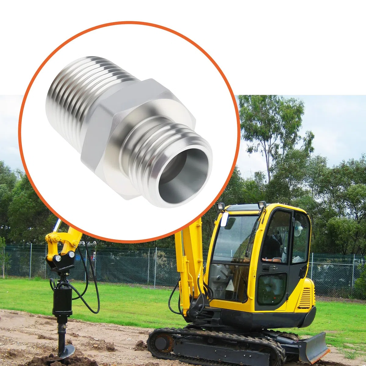 ECSiNG Adaptador Hidráulico de Acero Al Carbono M14 A 3/8 NPT de 2 Piezas para Sistemas Hidráulicos de Miniexcavadoras.