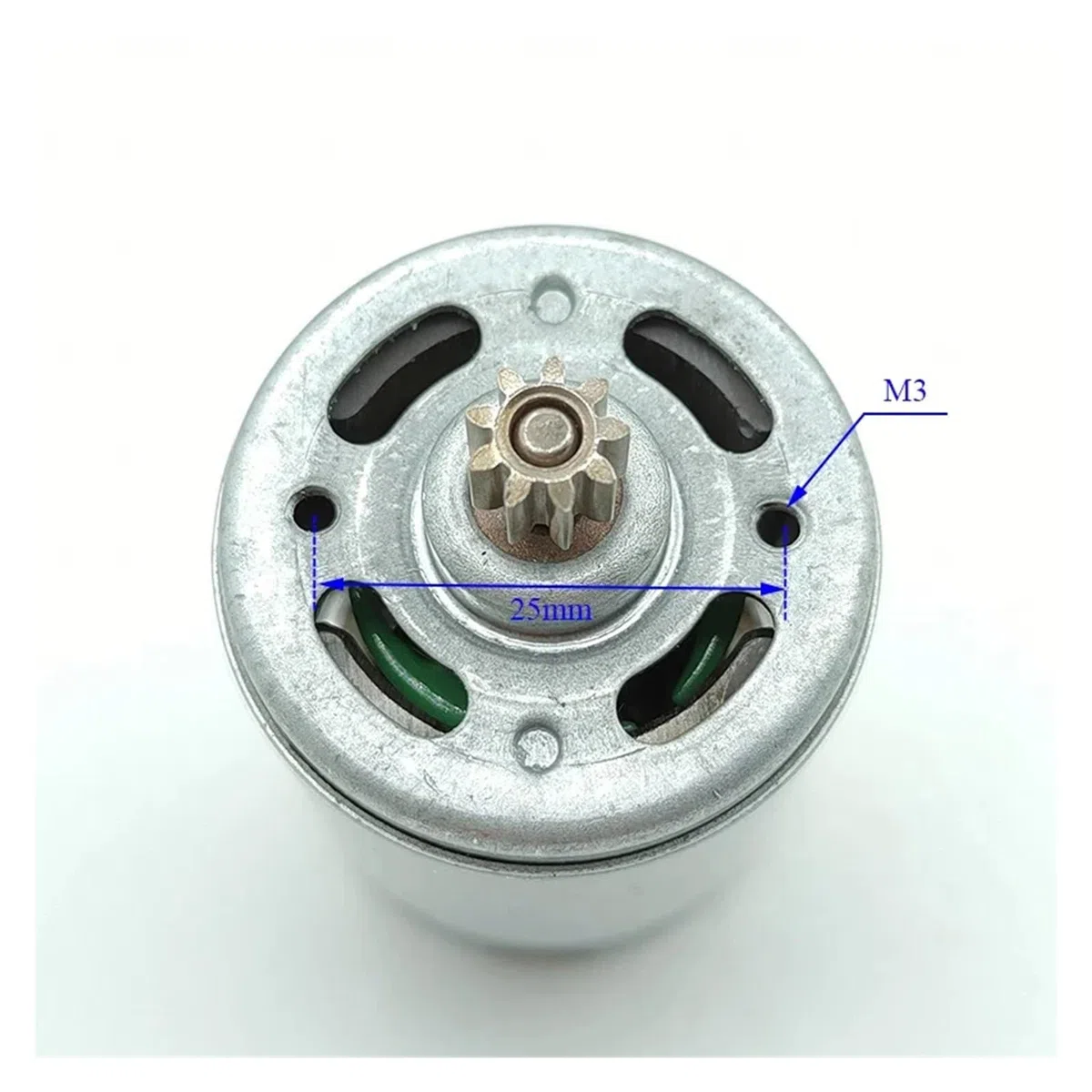 Motor RS-550 de 0/9/11/12/13 Dientes, CC, 10,8 V, 12 V, 14,4 V, 16,8 V, 18 V, 21 V y 25 V, Alta Velocidad y Gran par for Taladro eléctrico Manual y Herramienta de jardín.(9,14.4V)