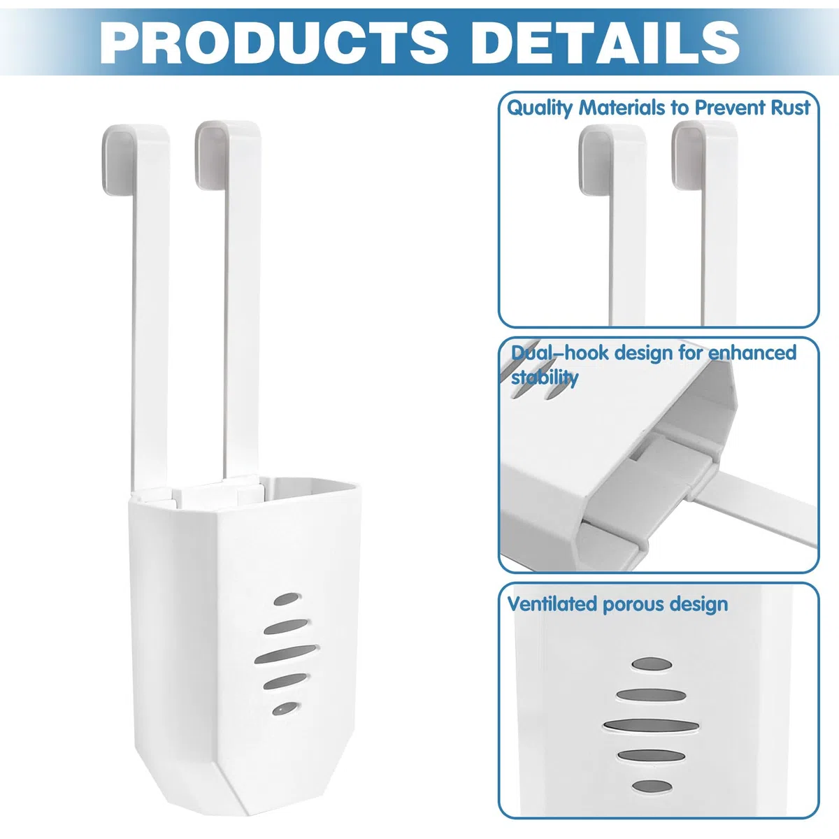 2 soportes para pastillas de limpieza de tanque de inodoro,para pastillas de inodoro con gancho, soporte para pastillas de lejía, mantiene las alejadas de la pared del tanque y