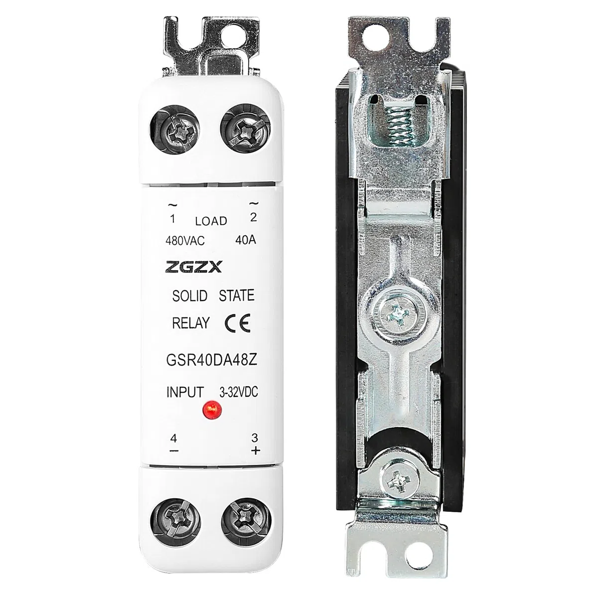 DEWIN Relé de Estado Sólido, Relé de Estado Sólido SSR Monofásico para Carril DIN Control de CC Relé de CA 3-32V DC con Disipador Térmico 25A