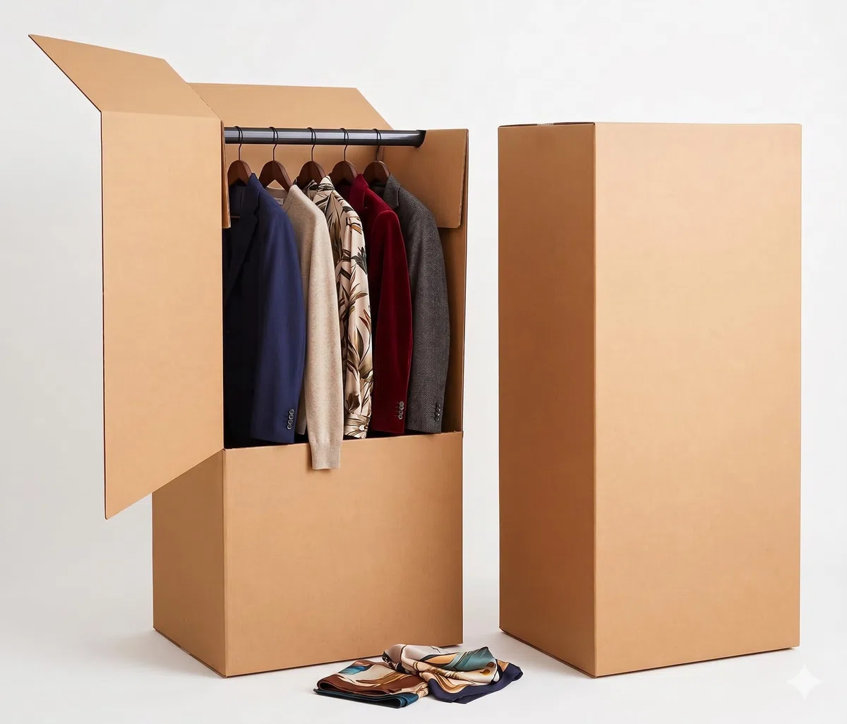 1 pieza para las cajas de armario de cartón doble onda para el transporte de ropa 60 X 60 X 120 cm