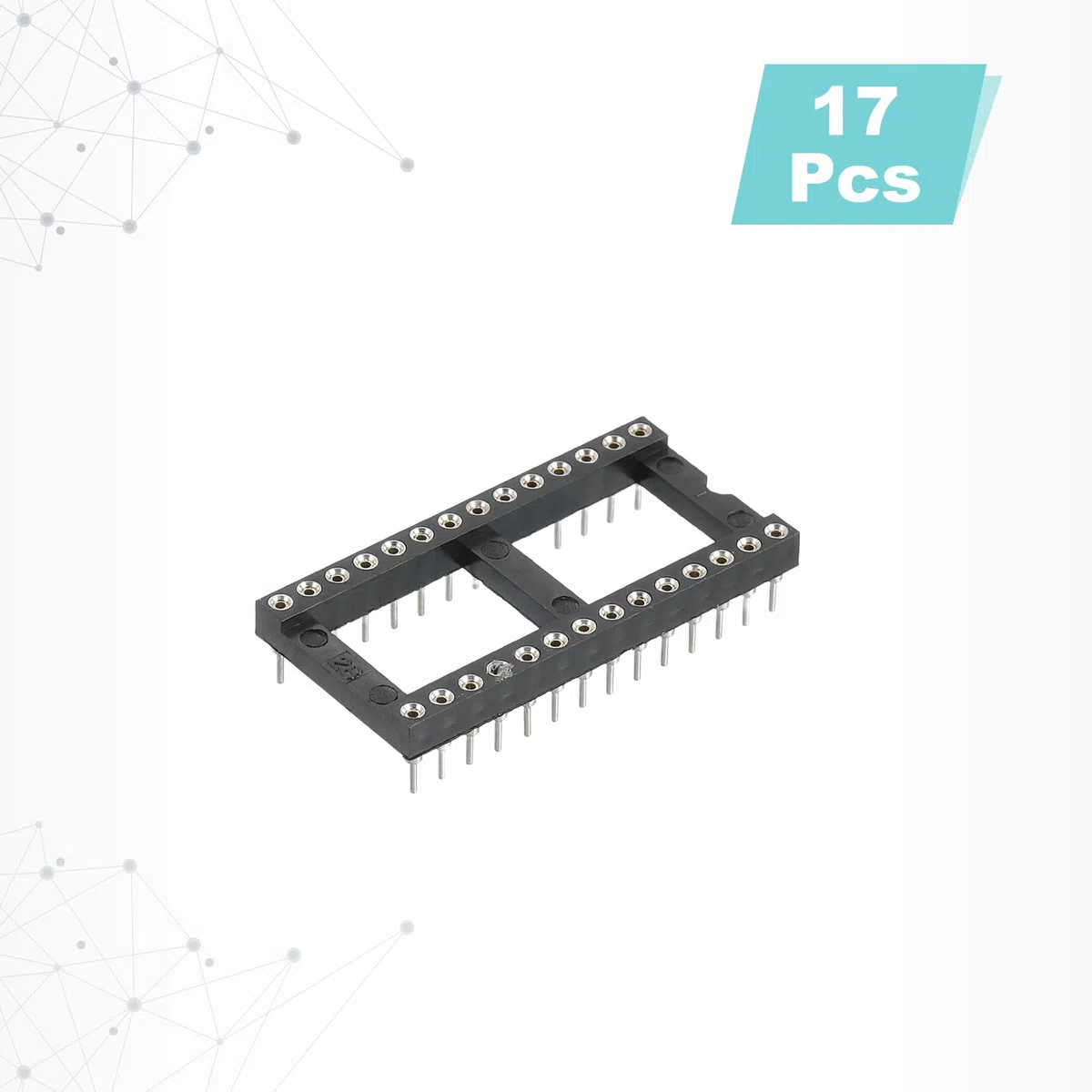 QUARKZMAN 17 Piezas Kit De Adaptadores De Zócalos Para Chips IC DIP Con Paso De 15.24mm Y 28 Pines Redondos Con Paso De 2.54mm/0.1" Para Proyectos De Protoboard Y Diseño De Placas PCB