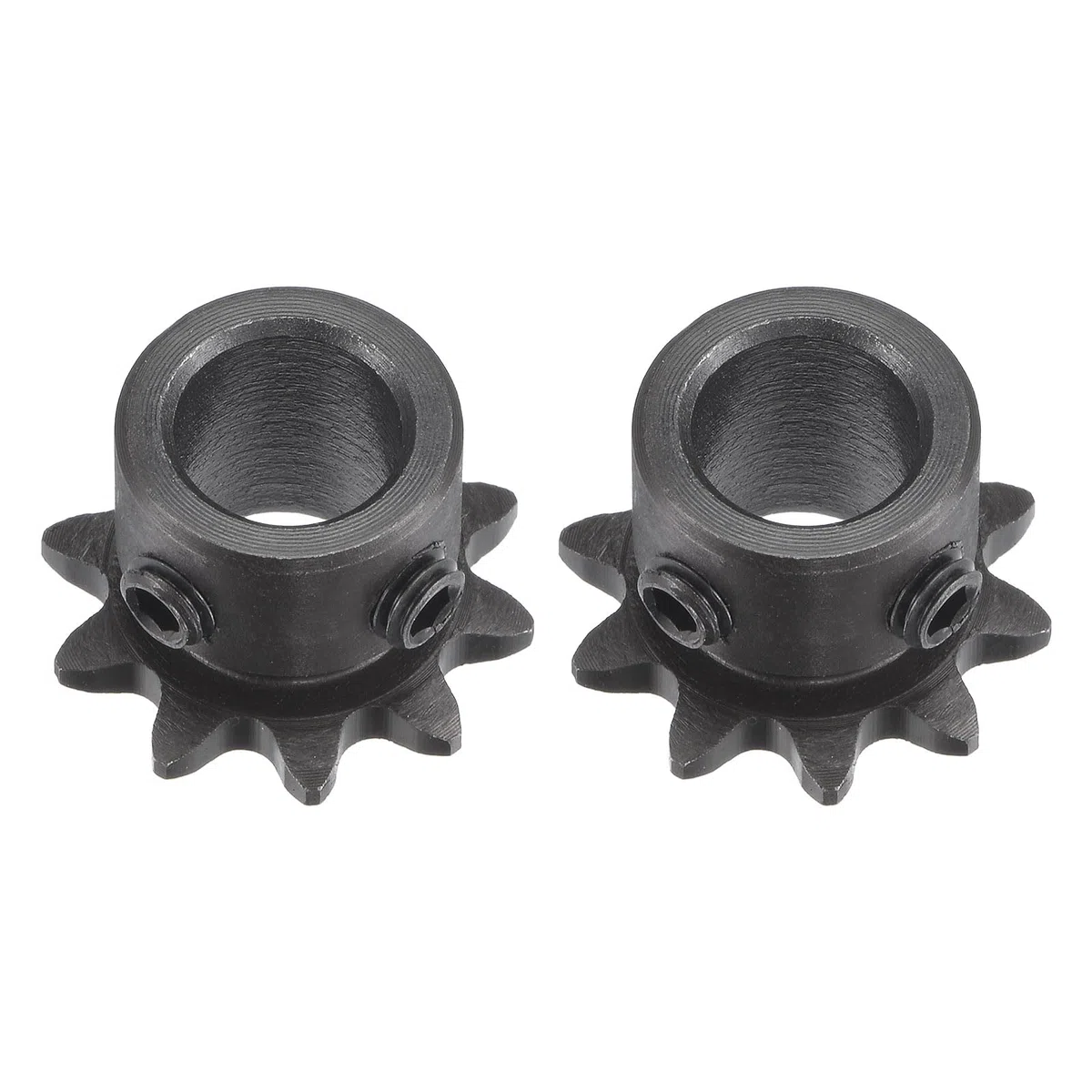 sourcing map #25 Cadena Rodillo Piñón, Orificio 10mm Paso 1/4" 10 Diente Cadena un Solo Eslabón Piñón Cadena C45 Acero Carbono 25 Piñón Cadena con Tornillos Juego para Cadena ISO 04C, 2uds