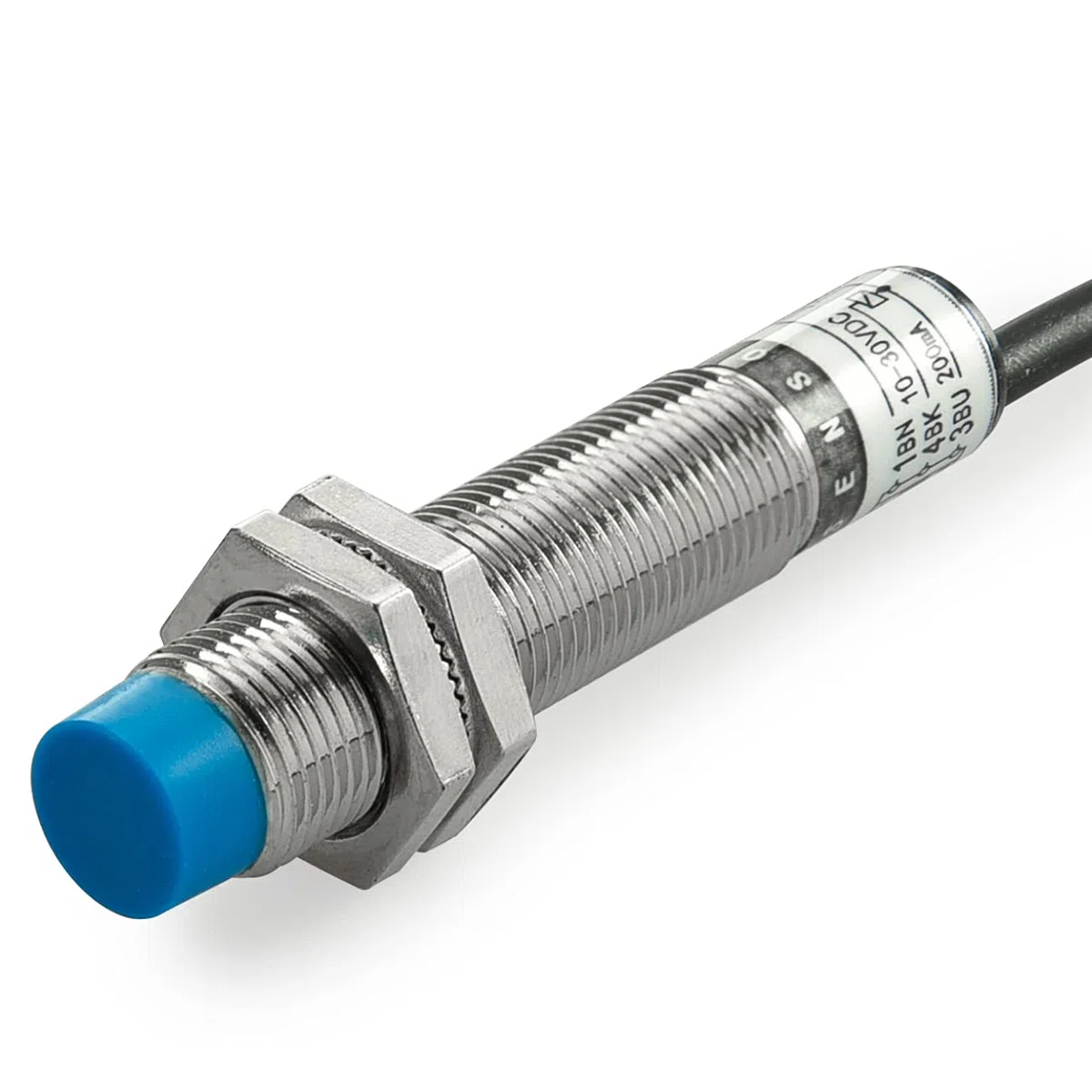 Heschen Interruptor de sensor de proximidad capacitivo, LJC12A3-5-Z/BY, Detector 5mm, 10-30VDC, 200mA, PNP, normalmente abierto (NO), 3 cables