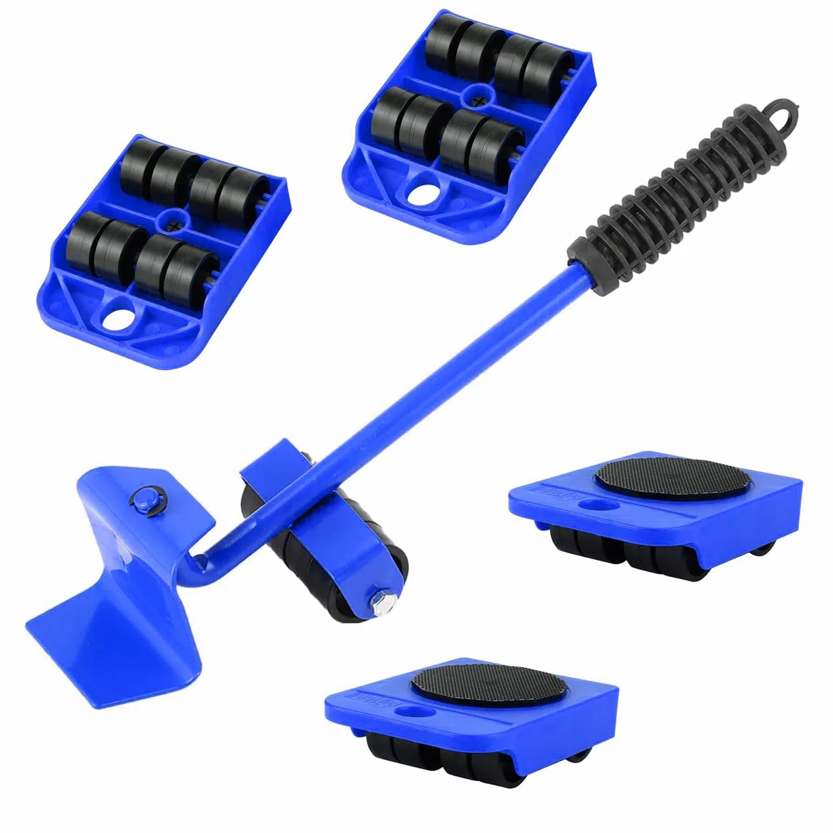 Juego de 5 Piezas Kit Transportador Elevador de Muebles con Ruedas Transporte de Carga Pesados Rodillos Carro para Lavadora Cama Mover, Mueble Desplazar Plataforma Deslizadores Elevadores Carrito