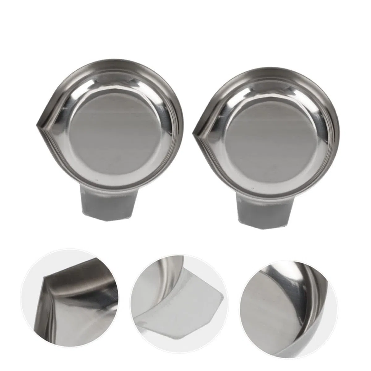 VILLCASE Bandeja de Báscula Electrónica Ligera y Segura Bordes Redondeados de Acero Inoxidable 2 Piezas para Pesar Joyería y Objetos Pequeños