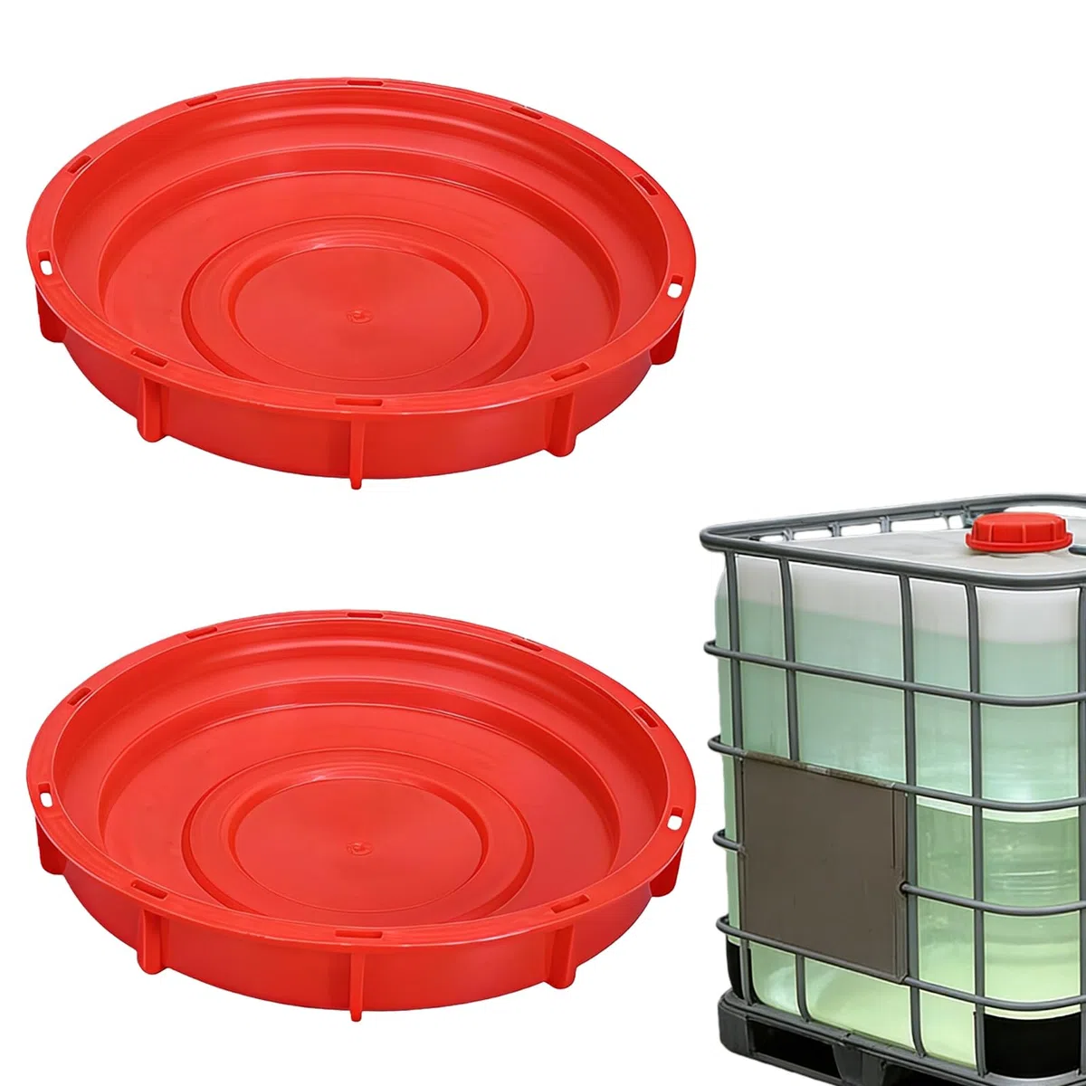 2 tapas IBC DN225, 245 mm IBC, tapa de depósito de 24,5 cm, color rojo, para depósito de agua de 1000 L, color rojo