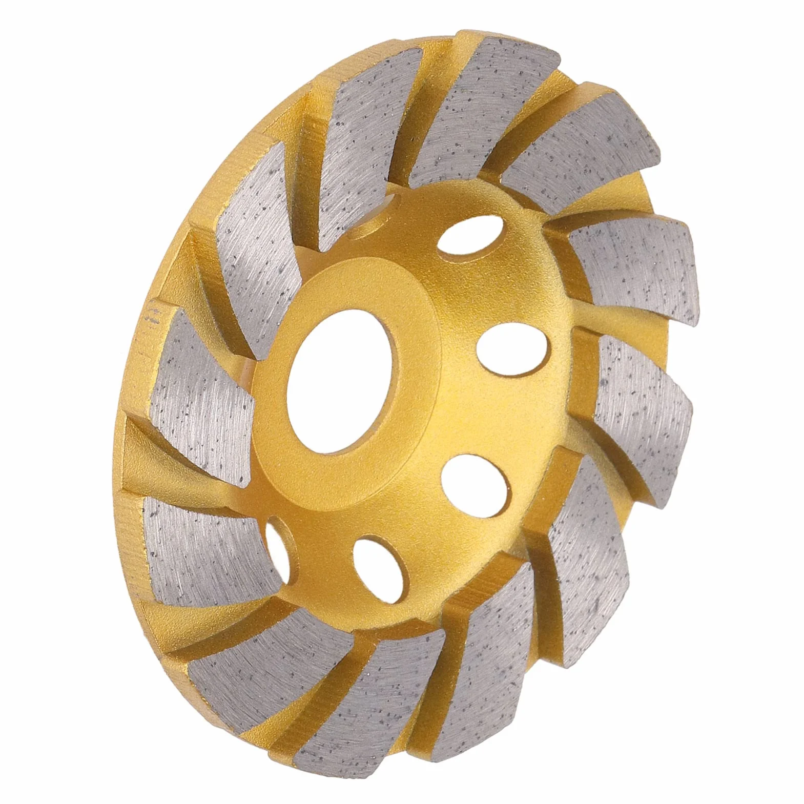 Muela Abrasiva de Hormigón de 4 Pulgadas, Disco de Pulido de Copa de Diamante de 12 Segmentos de Alta Resistencia para Cemento, Mármol, Roca, Mampostería, Hormigón, Etc.