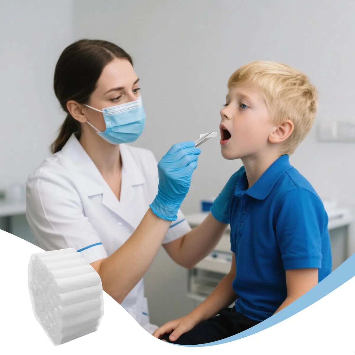 150 Piezas Rollos de Algodón Dental TapóN para Sangrado de Nariz Detener las Hemorragias Nasales Tapón de Sangrado Nasal Rollos de Gasa Dental Rollos de Alta Absorción para Sangrado de Nariz
