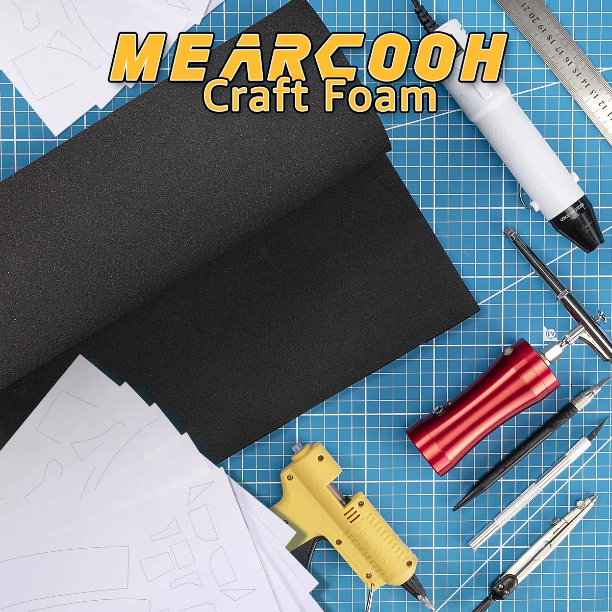 Negra Goma EVA 3mm, MEARCOOH 35.5cm*150cm Cosplay Espuma EVA, 1PCS Goma Espuma Densidad 86kg/m3 para Cosplay Disfraces, Manualidades, Proyectos DIY (Negra 3mm)