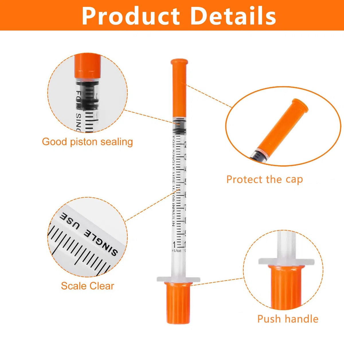 Tubos de Plástico 30 piezas 1 ml/cc 8 mm x 30G Herramientas de Medición Versátiles Embaladas Individualmente Accesorios de Laboratorio