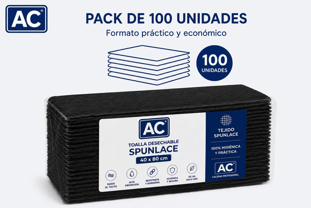 Toallas Desechables Spunlace 40x80cm Color Negro | Toallas para peluquería y estética |
