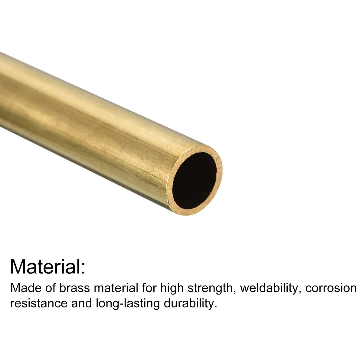 sourcing map Tubo de latón, tubo redondo de 10 mm de diámetro exterior de 1 mm de grosor de pared de 250 mm de longitud para la industria, proyectos de bricolaje