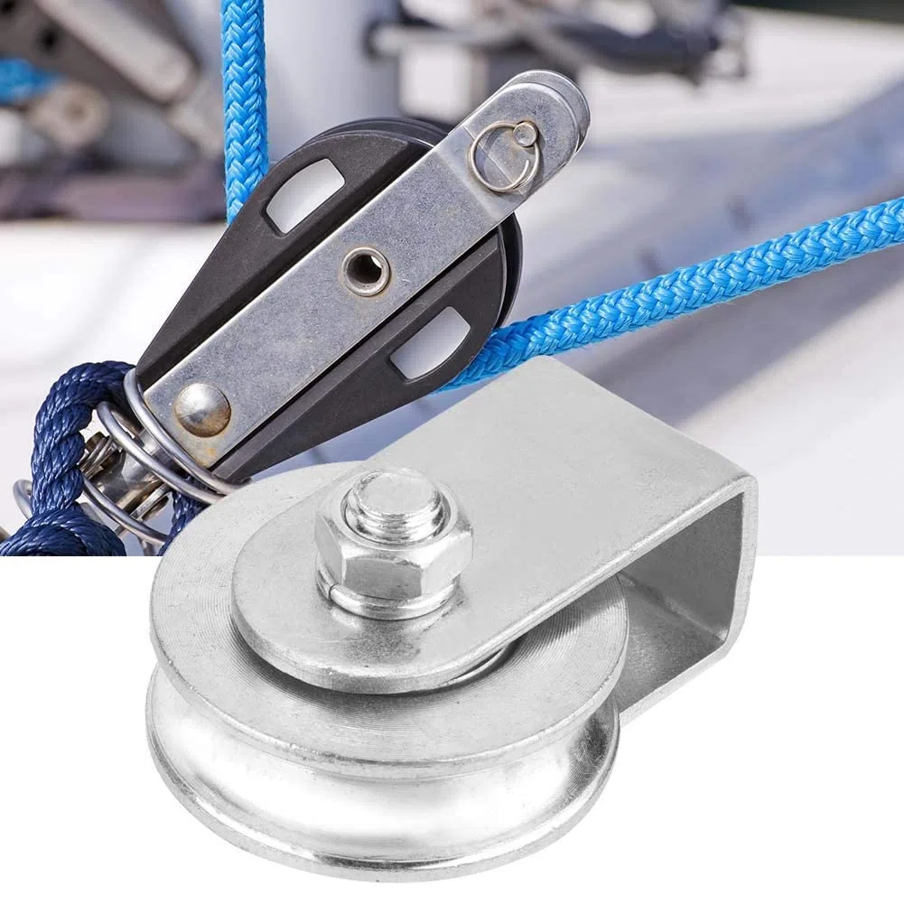 Tyenaza Poleas de Carga, Polea para Cable de Acero, Rodamiento para Cable de Acero U, 0.3 Toneladas de Carga Polea Simple, Rueda de Elevación para Cable, para Cuerdas Uso Interior y Exterior