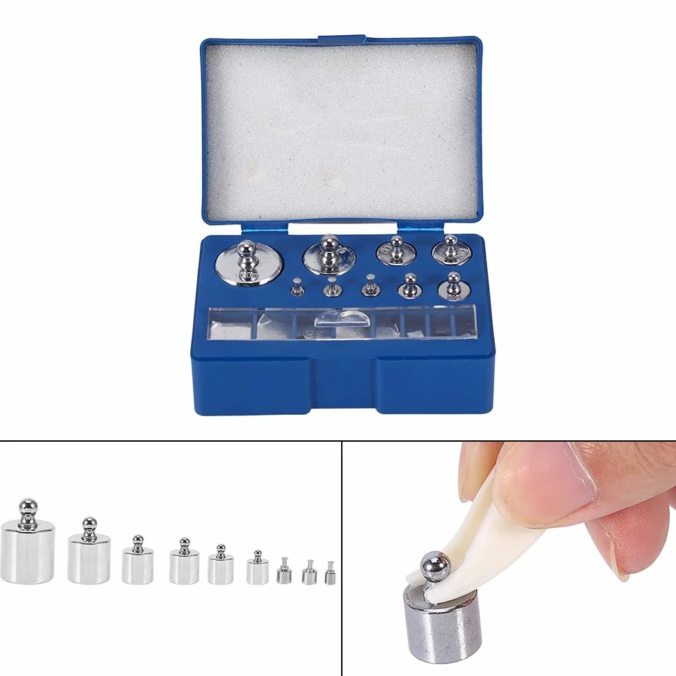 Tyenaza Juego de Pesas de Calibración, 17 Piezas Balanza Calibración Peso Set, 10mg-100g Escala de Peso Calibración, Pesos de la Escala de la Joyería con Caja, para Laboratorio de Ciencias de JoyeríA