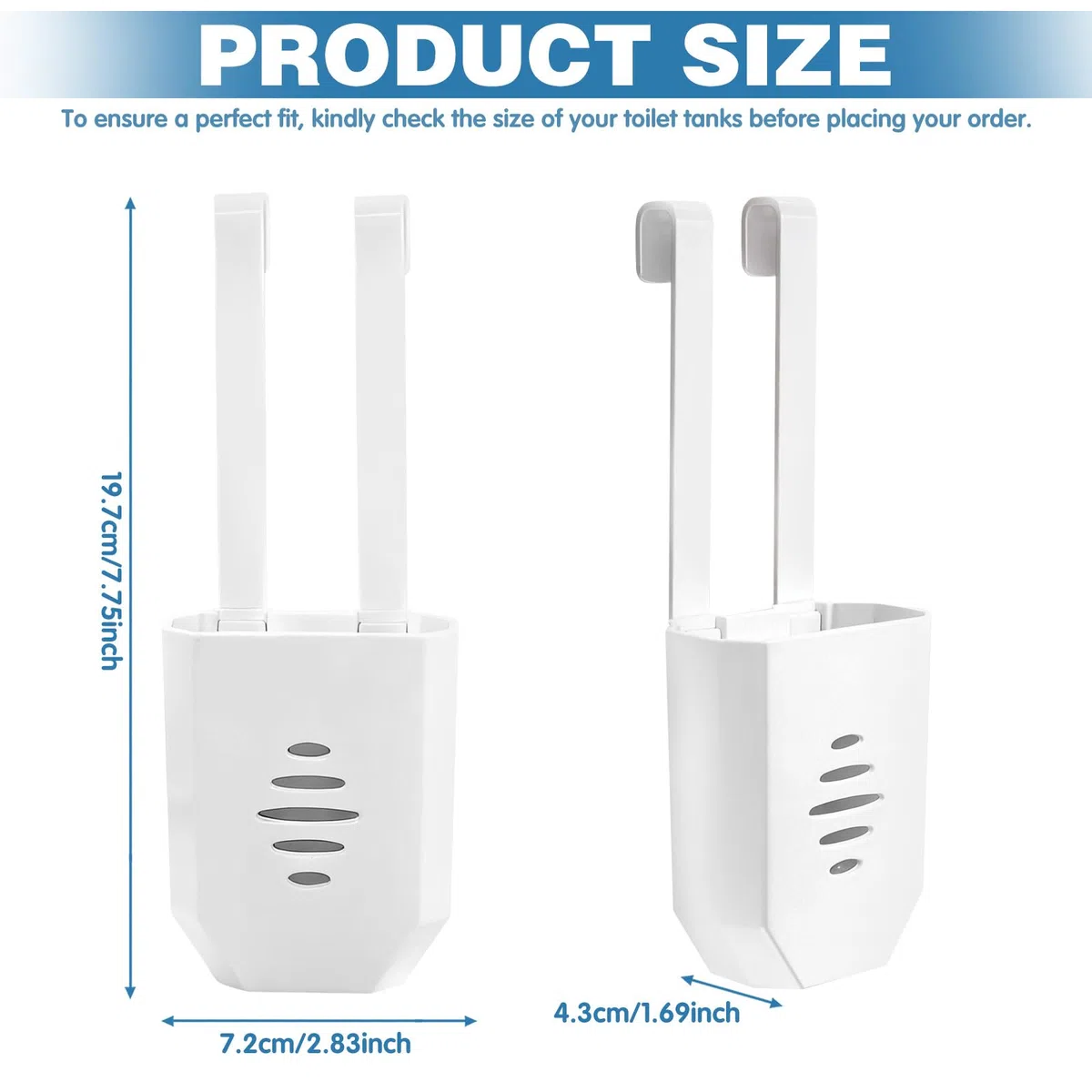 2 soportes para pastillas de limpieza de tanque de inodoro,para pastillas de inodoro con gancho, soporte para pastillas de lejía, mantiene las alejadas de la pared del tanque y