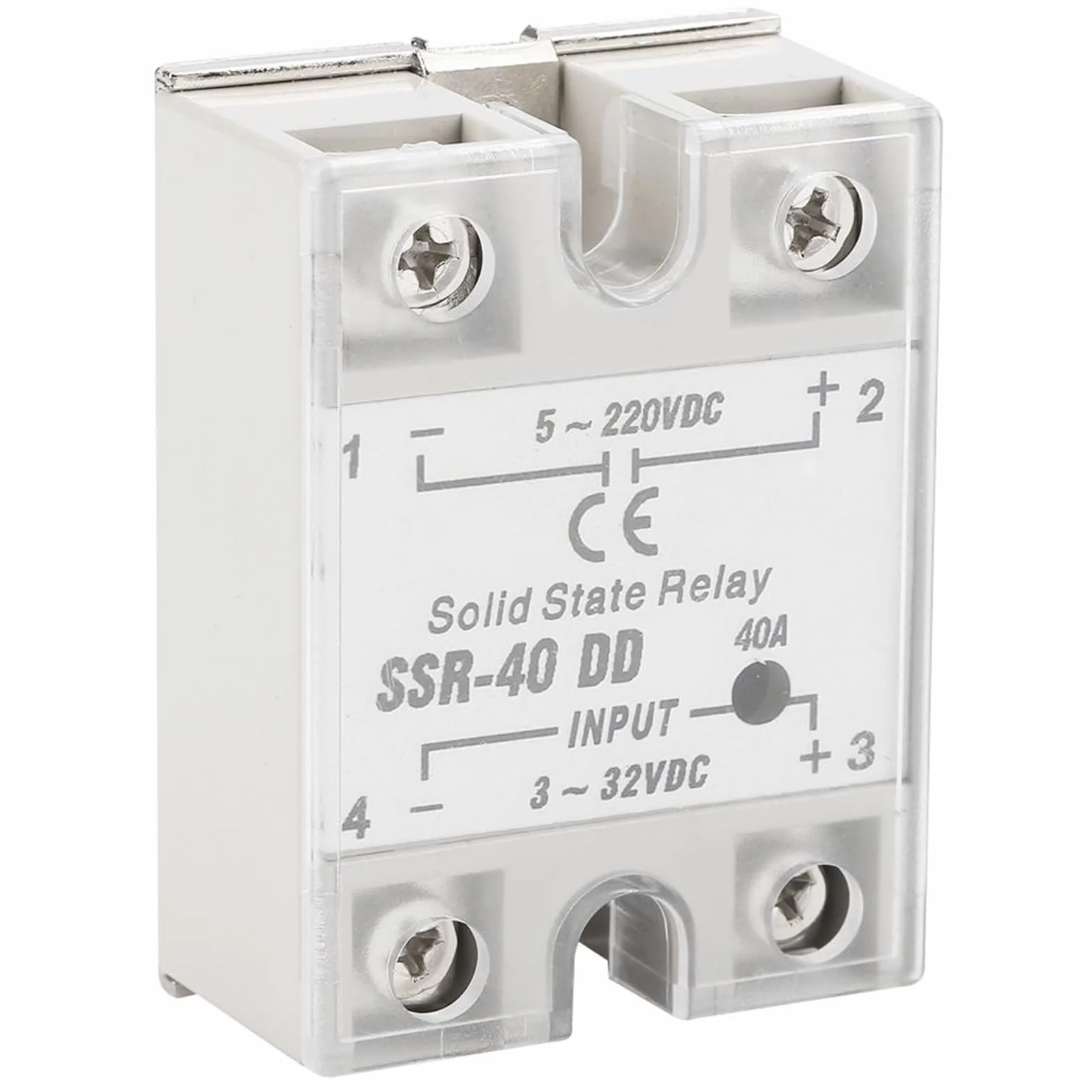 KSTE Relé Estado Solido, SSR-40 DD 40A 5-220VDC Relé Semiconductor Monofásico para el Proceso de Automatización Industrial